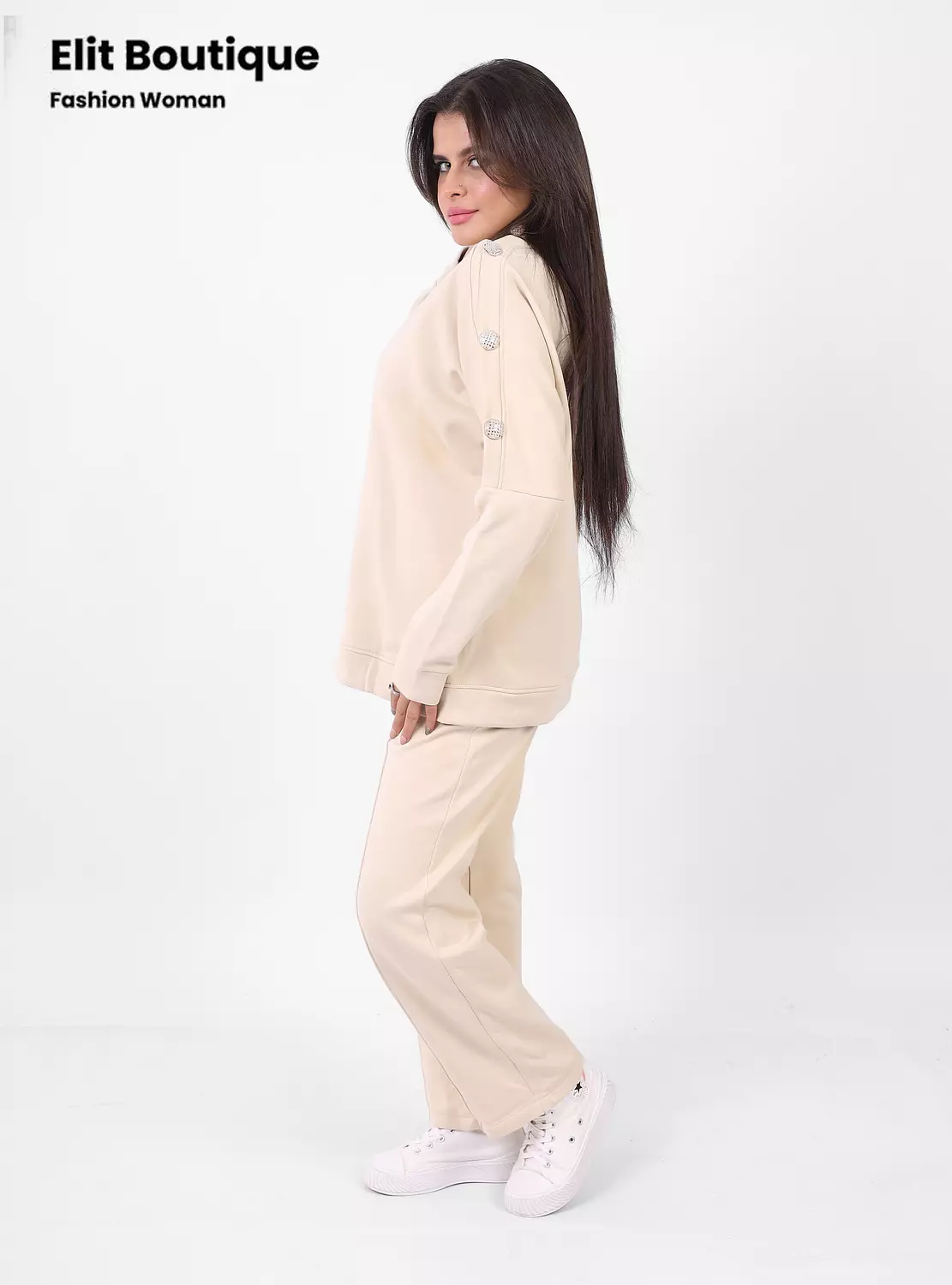 Suit with stripes on the side hover image
