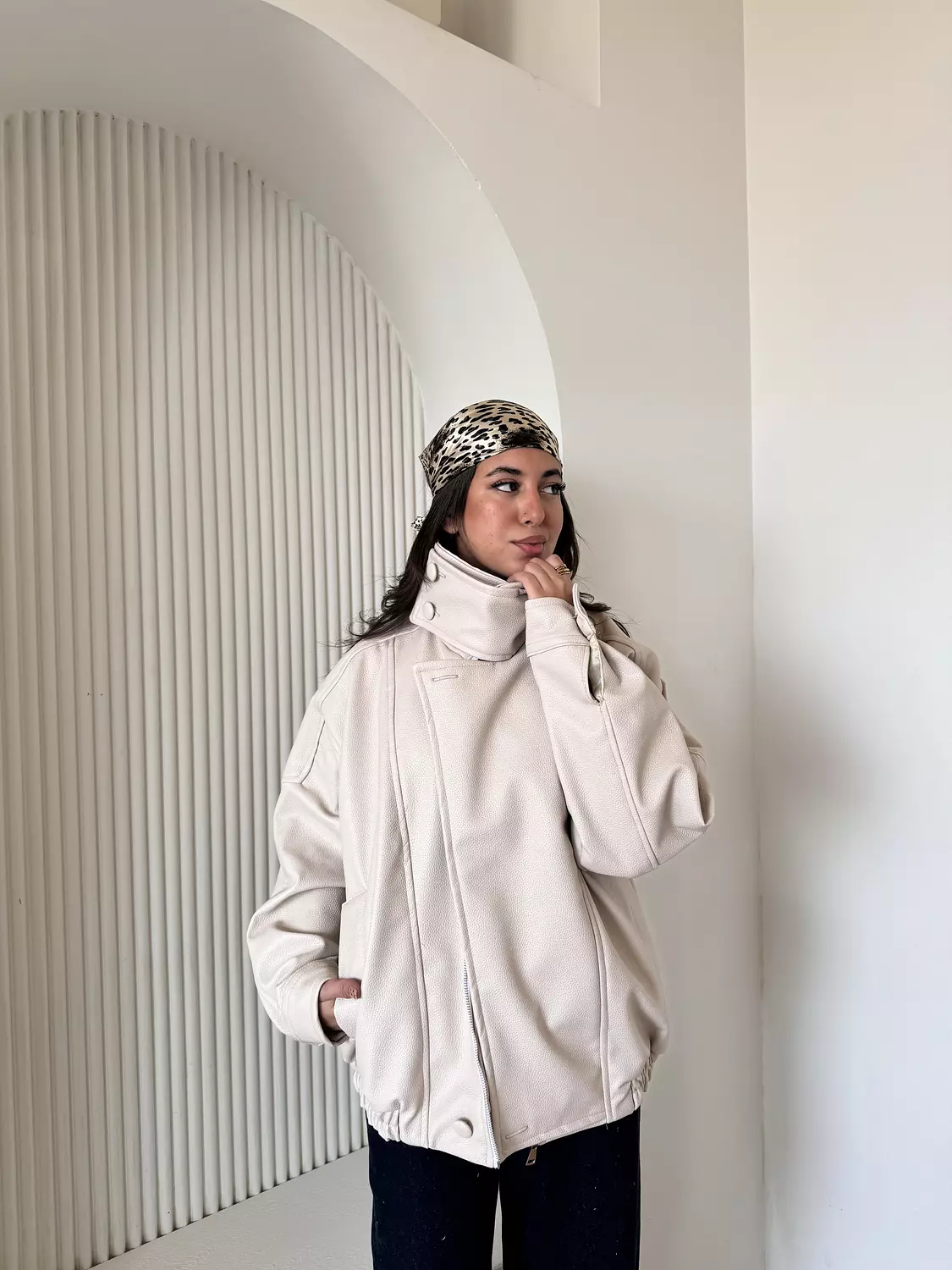 The skin leather jacket 3