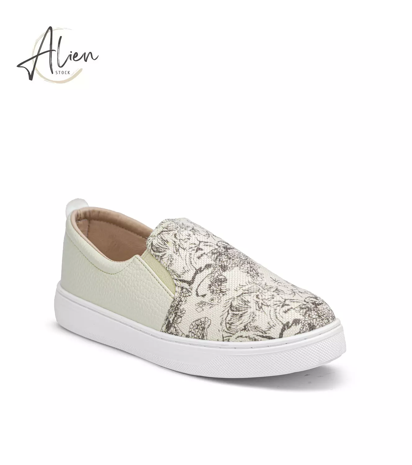 Glitter slip-on Beige-white women hover image