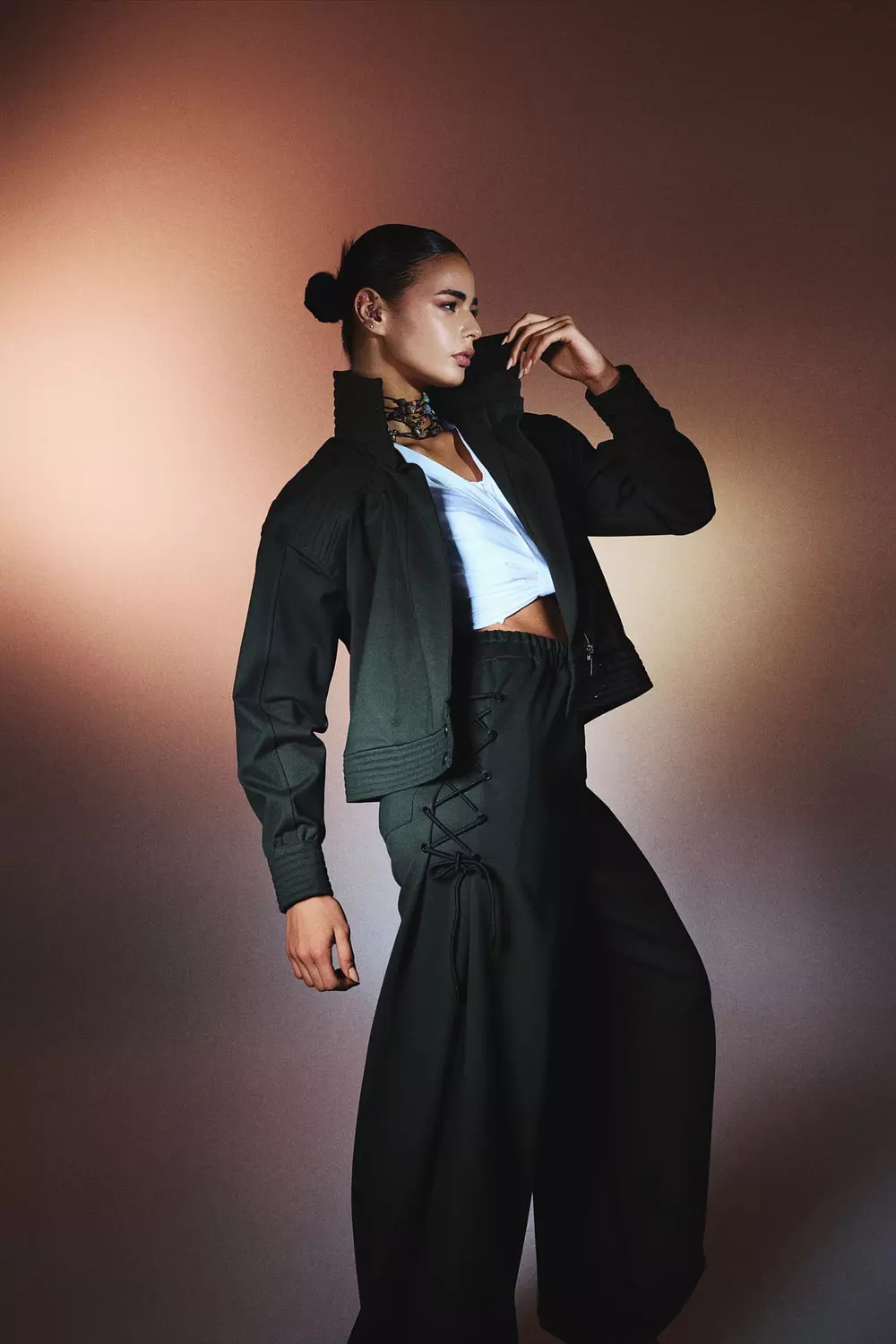 FYH Bordo Statement Jacket with Ribbon Cross Back 6