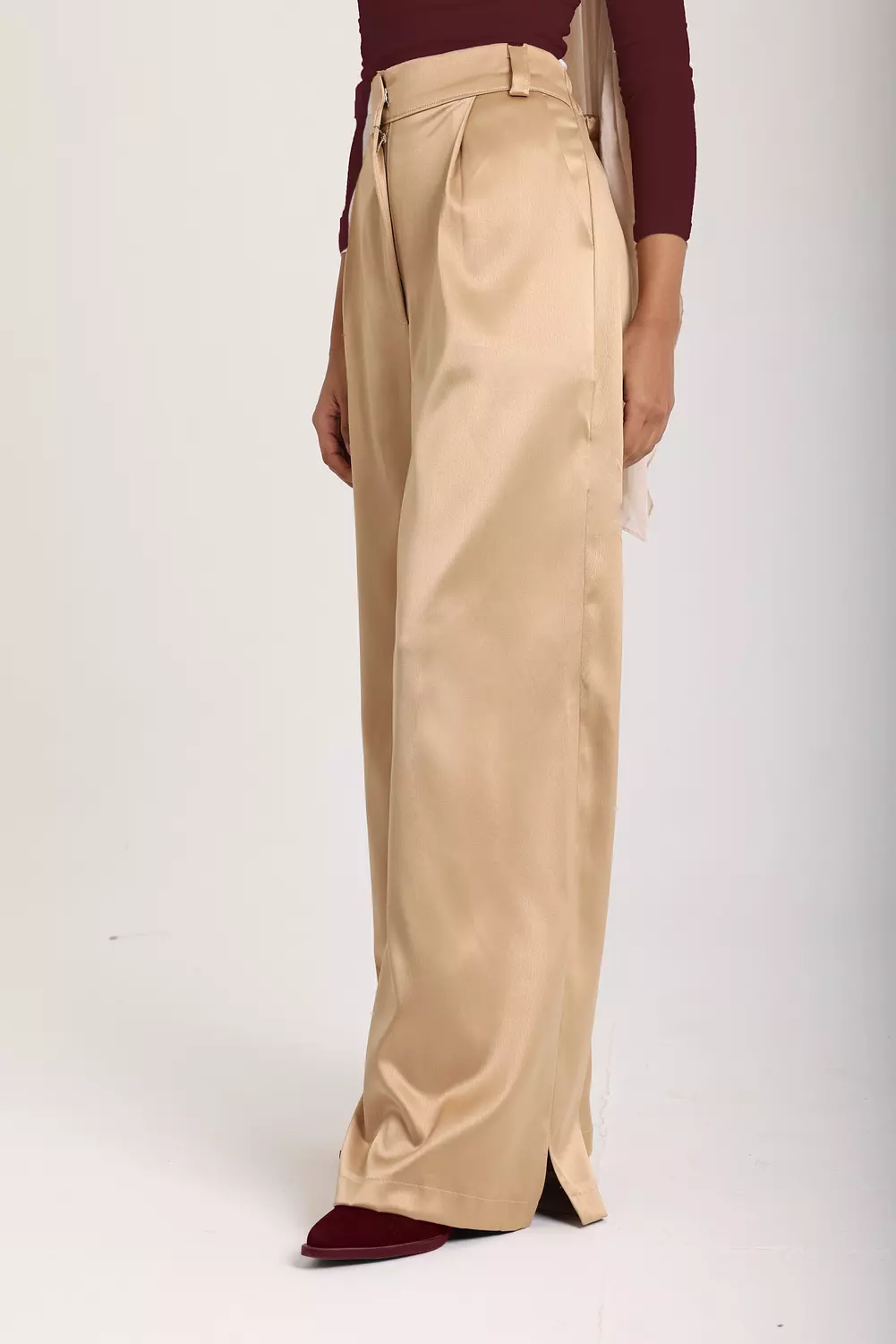 Aura Satin Pants " Beige" 3