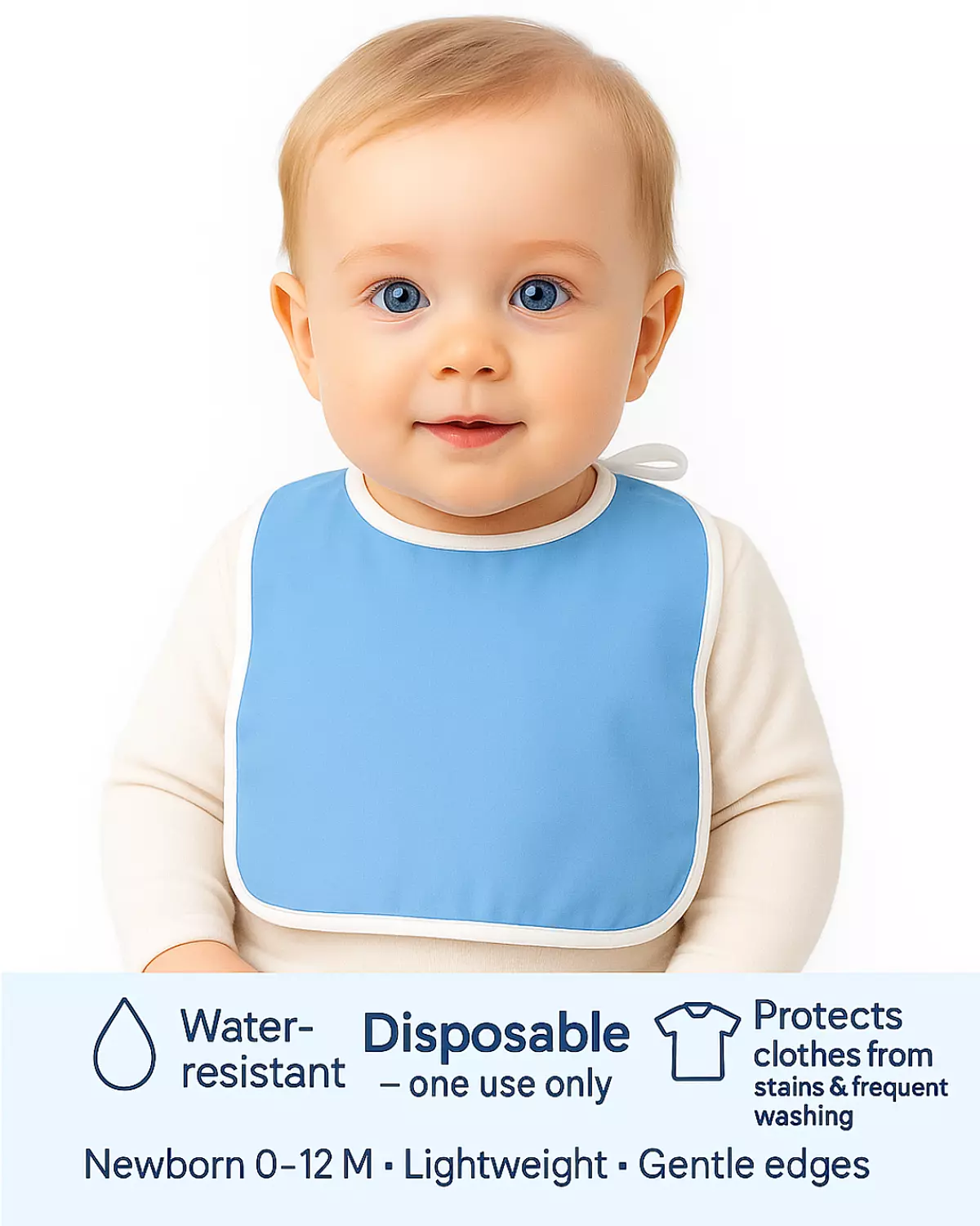 PAVETTA  Disposable Neonates Bib, Water-Resistant, Newborn 0-12 Months image