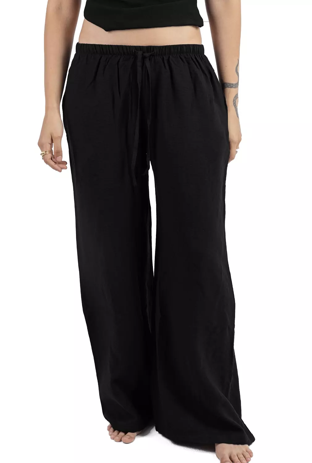 Black backless linen set   2