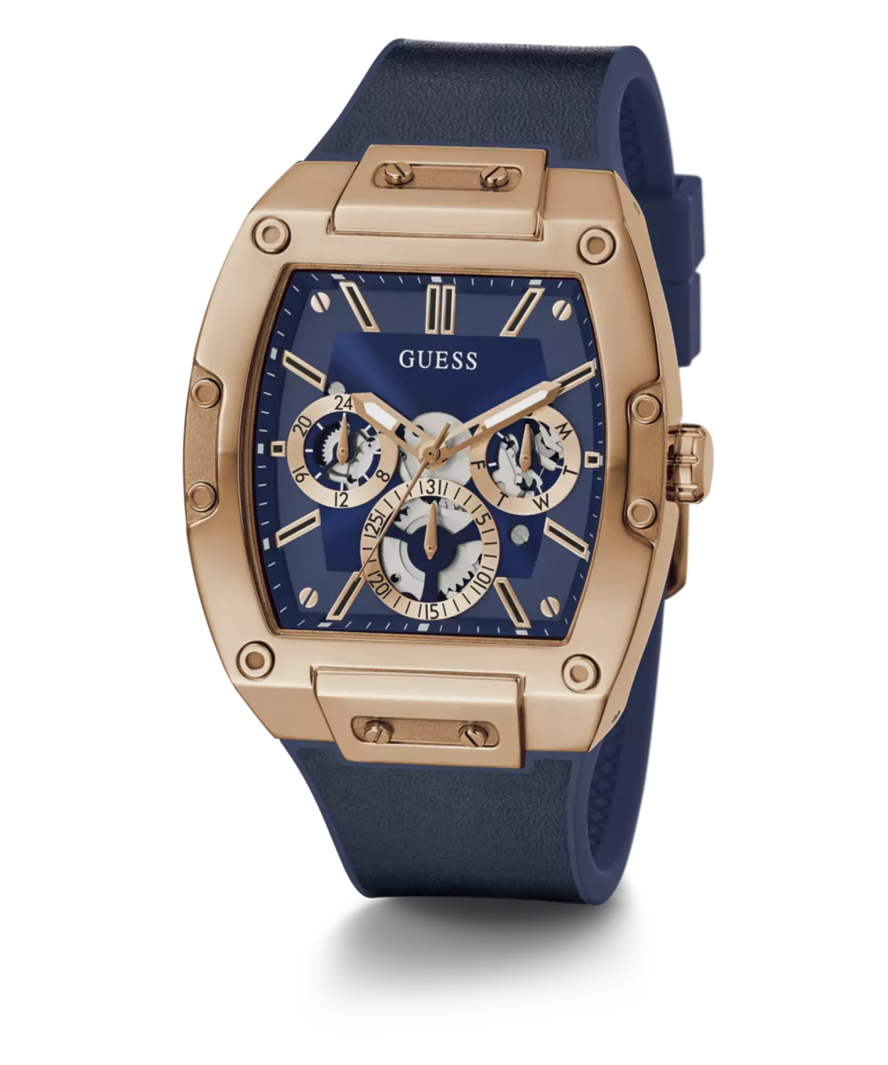 GUESS GW0202G4 Men's  Watch Rose Gold Tone Genuine leather/Silicone Strap 6