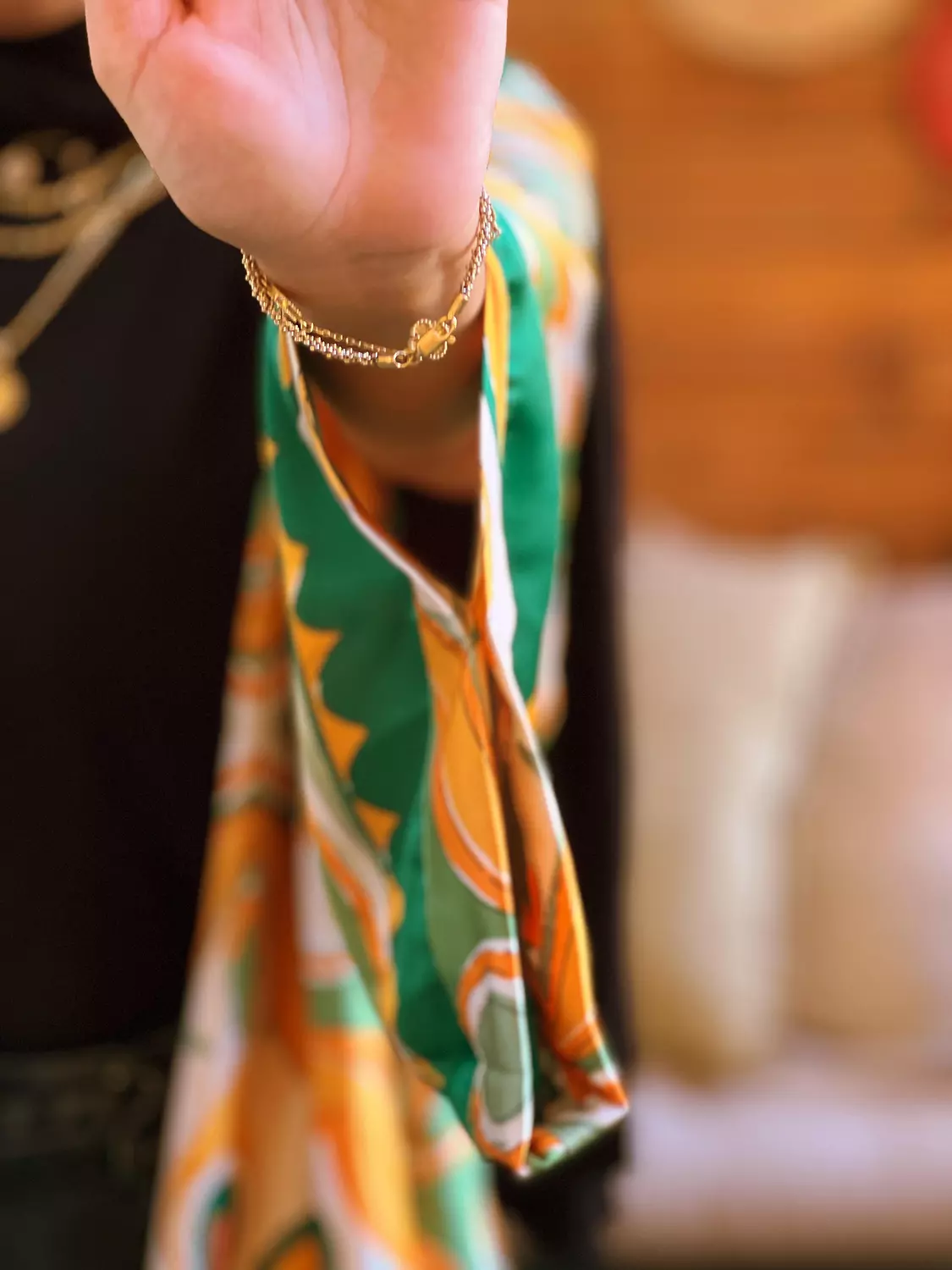 Flower kimono - Biege and Green  4