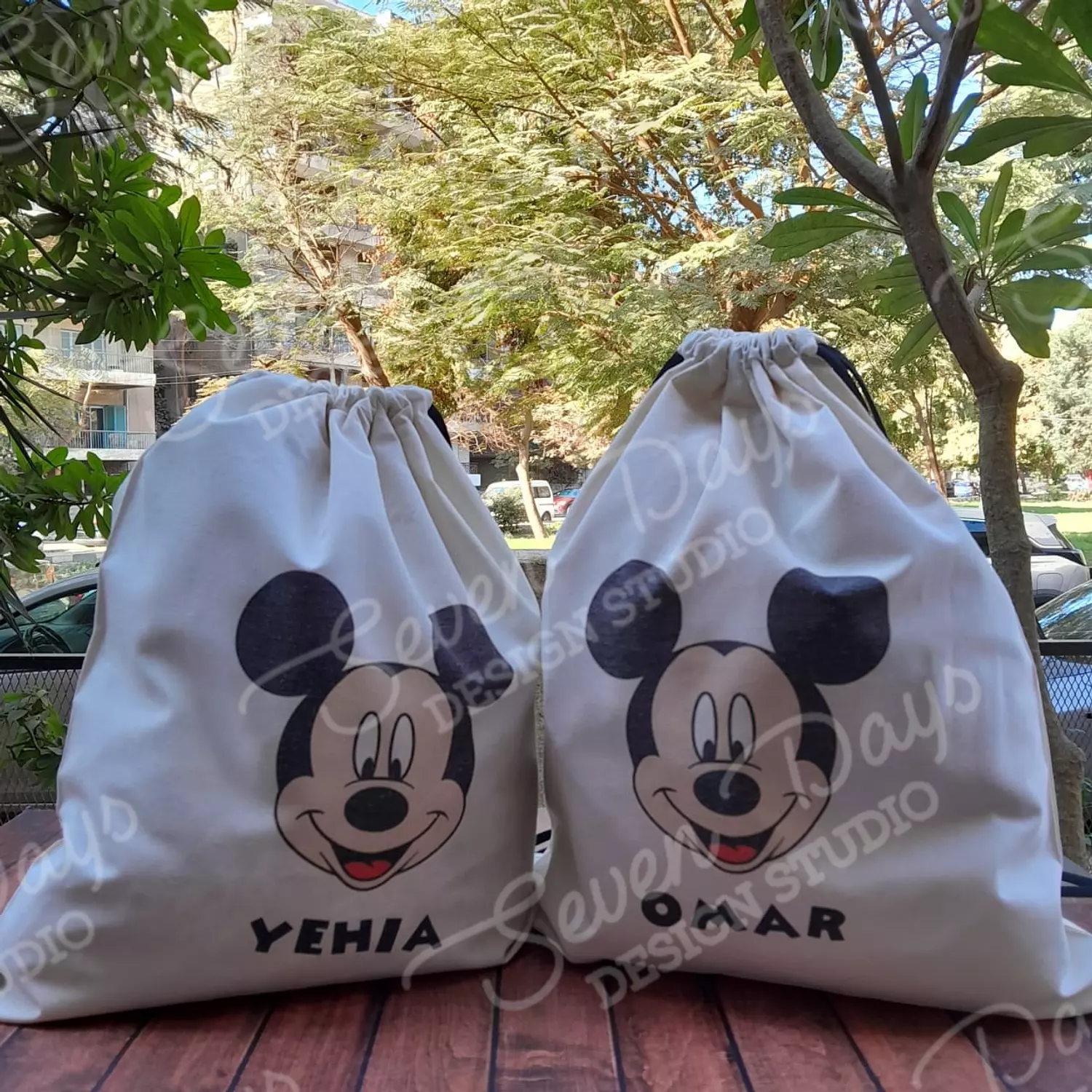 Mickey Face Drawstring Bag 1