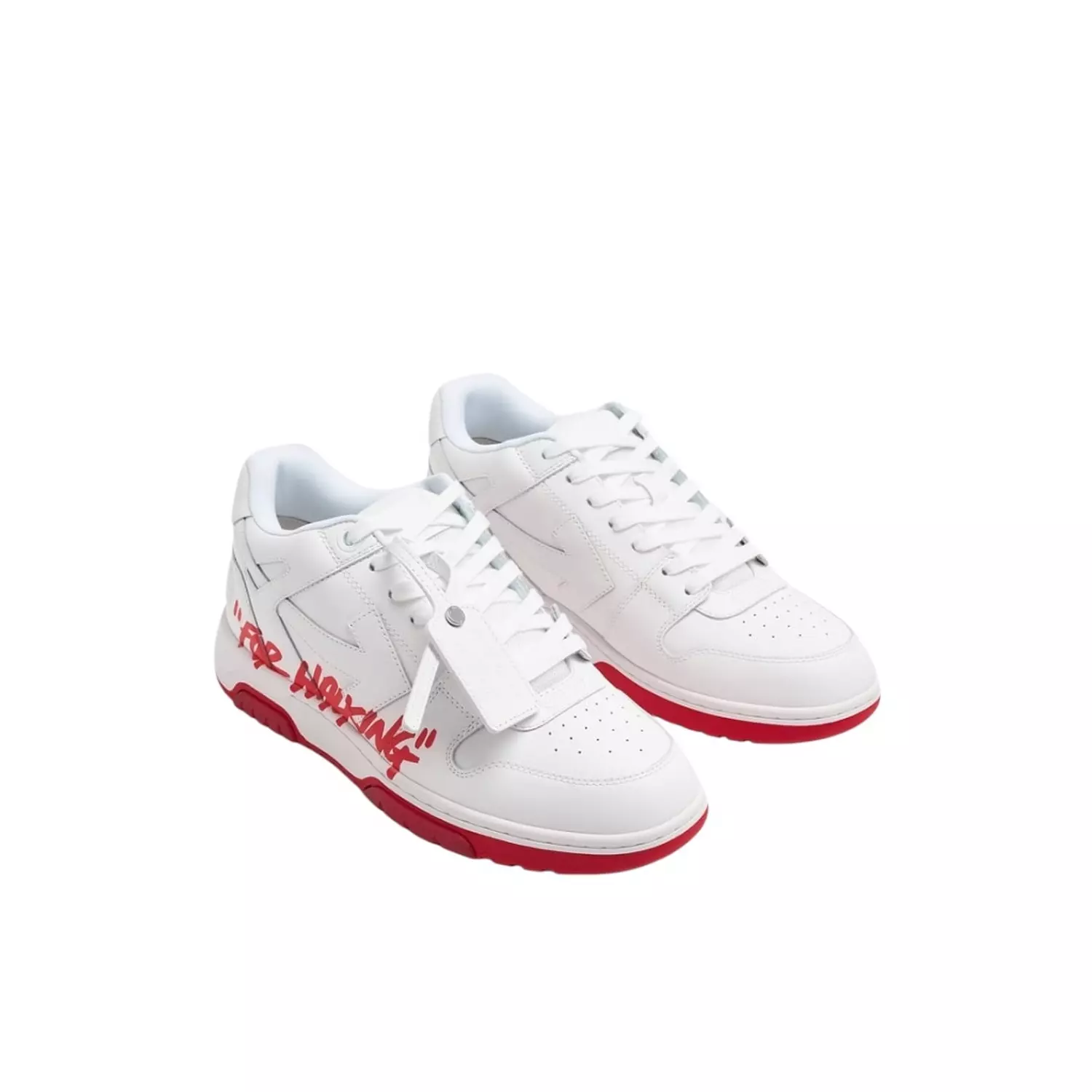 OFF-WHITE Out Of Office “OOO” Low Tops For Walking White Red SS22 2
