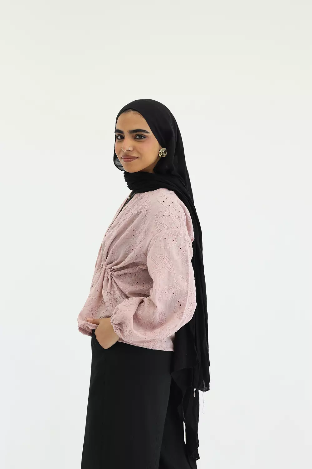 Pink flowered stomach cardigan 1
