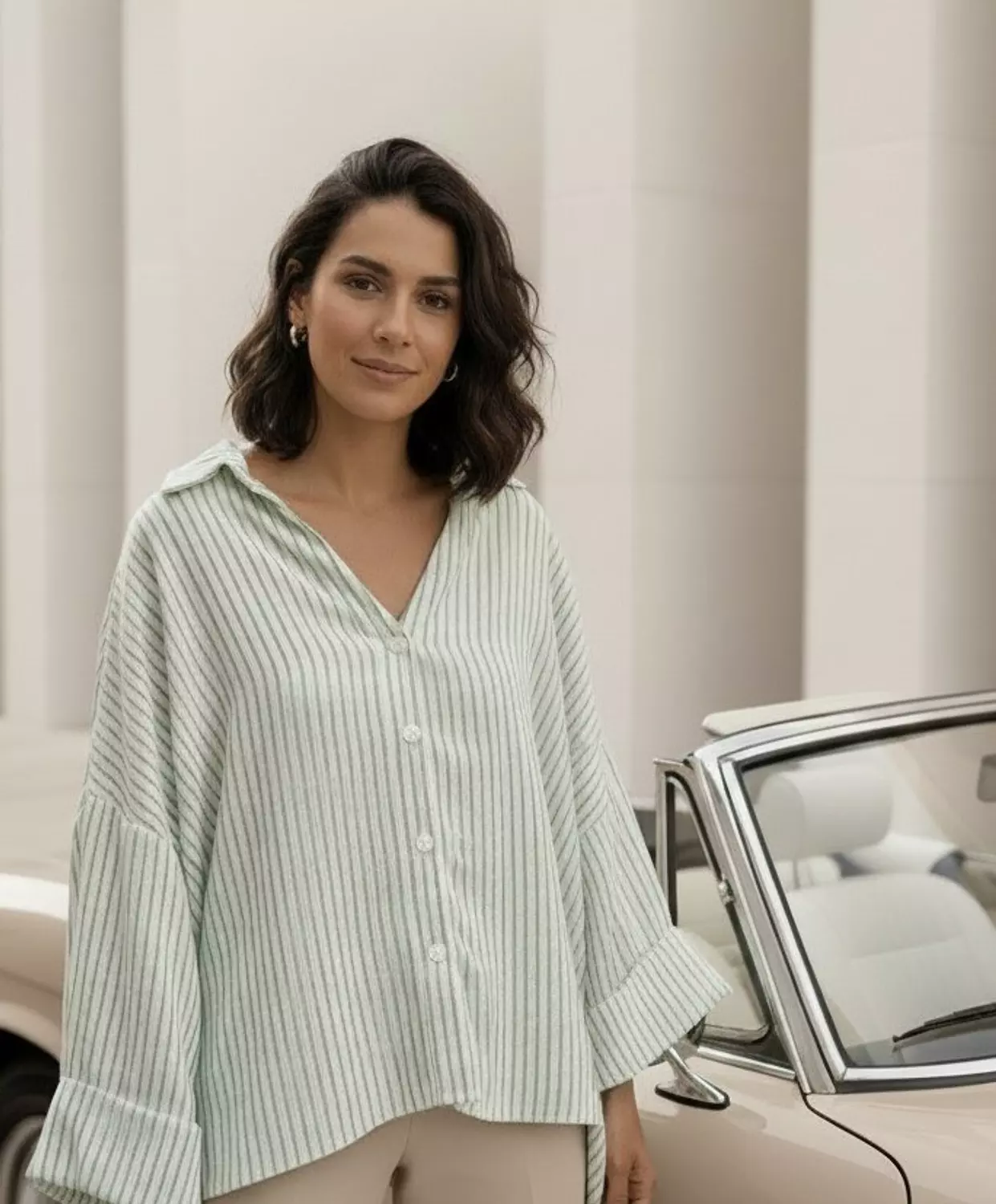 Striped Linen Shirt with Relaxed Fit image