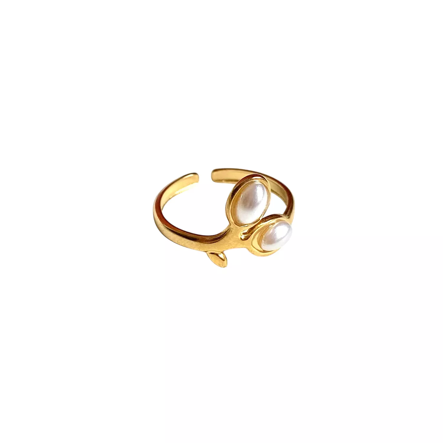 Twin Pearl stainless steel Ring image