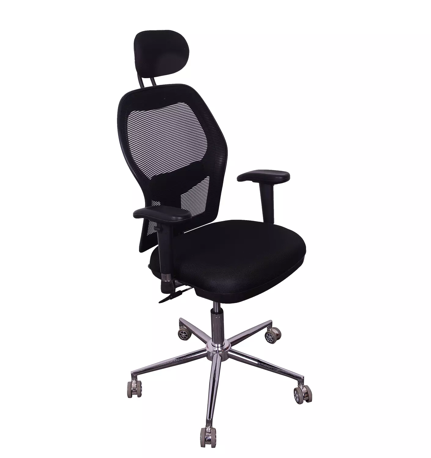 #104كرسي شبك عالي هيد ريست اسود 3