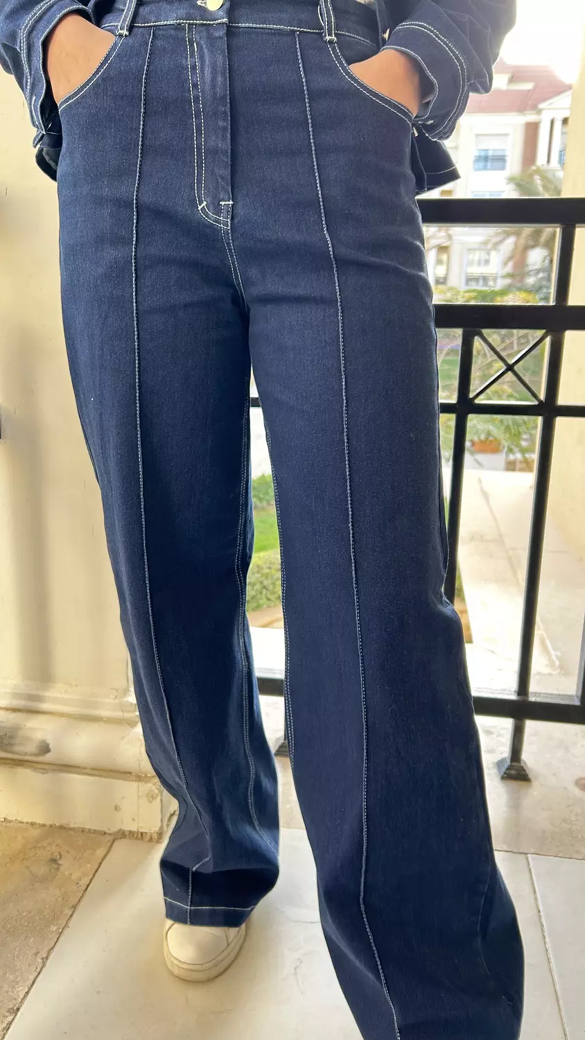 SOUTH Wide Leg Denim Blue black Pant image
