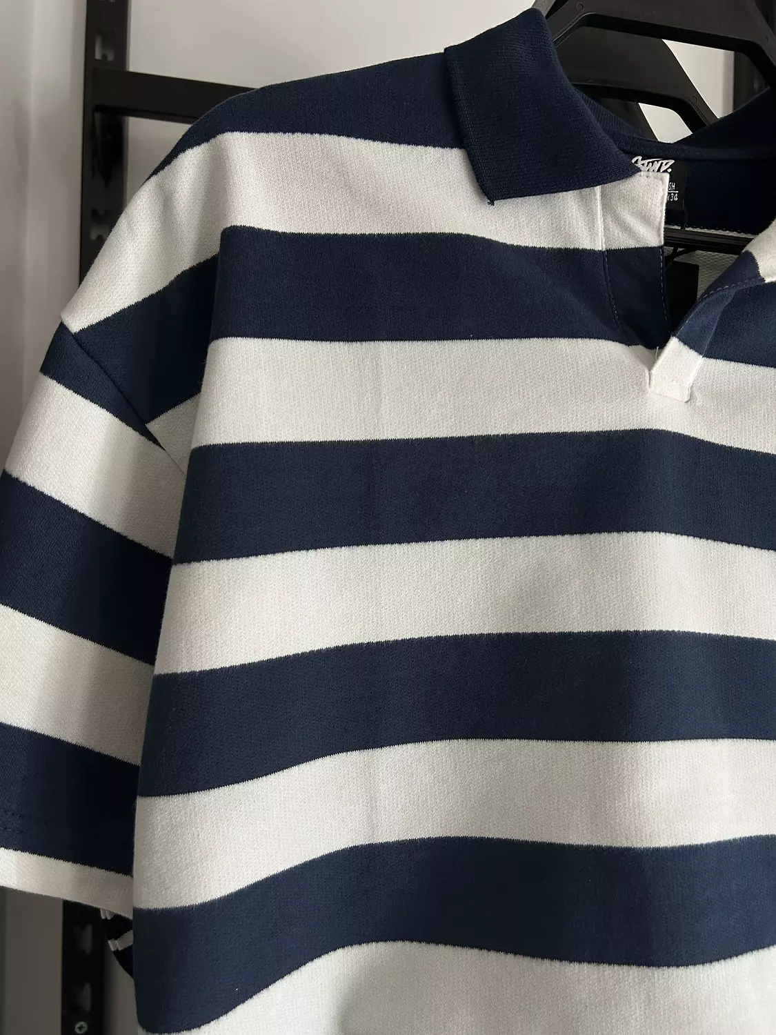 PULL&BEAR STRIPED POLO SHIRT - BLUE/GREY 9