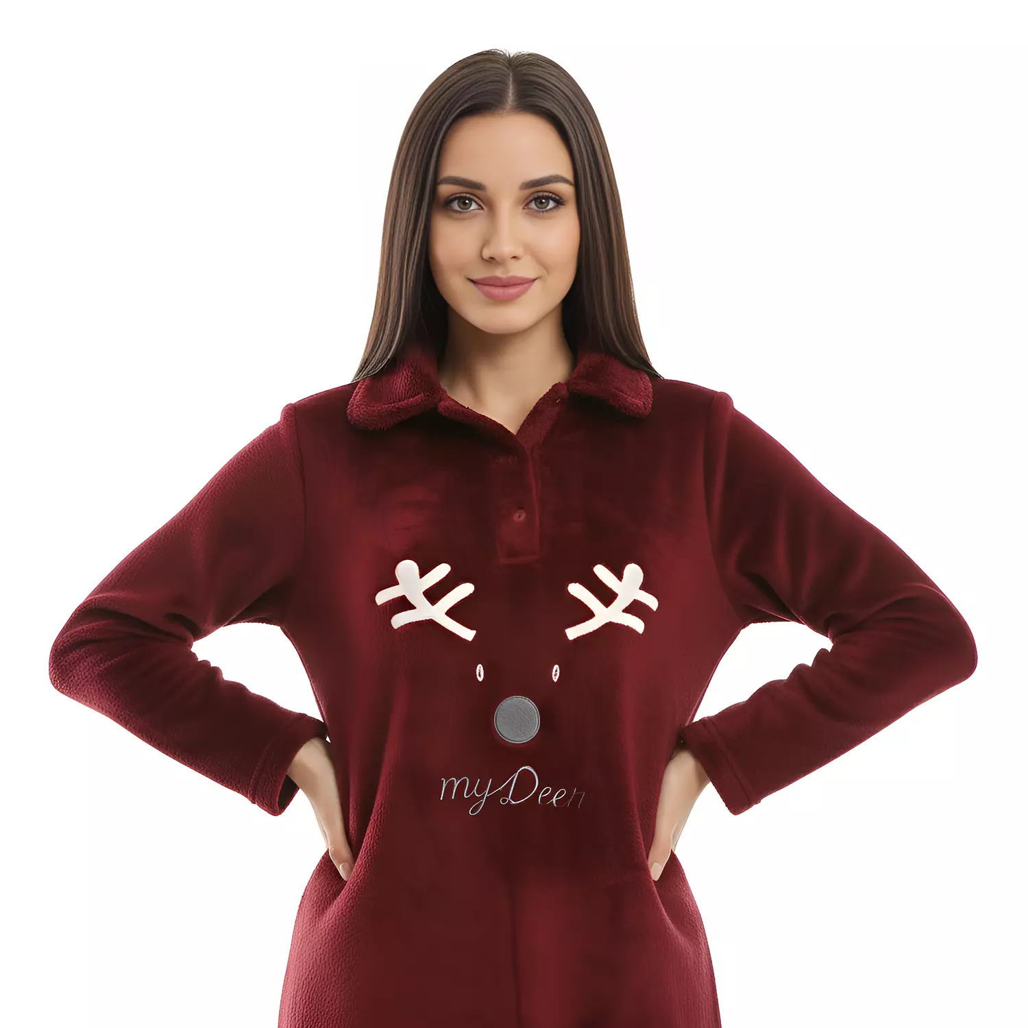 Shorto Nightgown Fleece - 2570 - Maroon 3