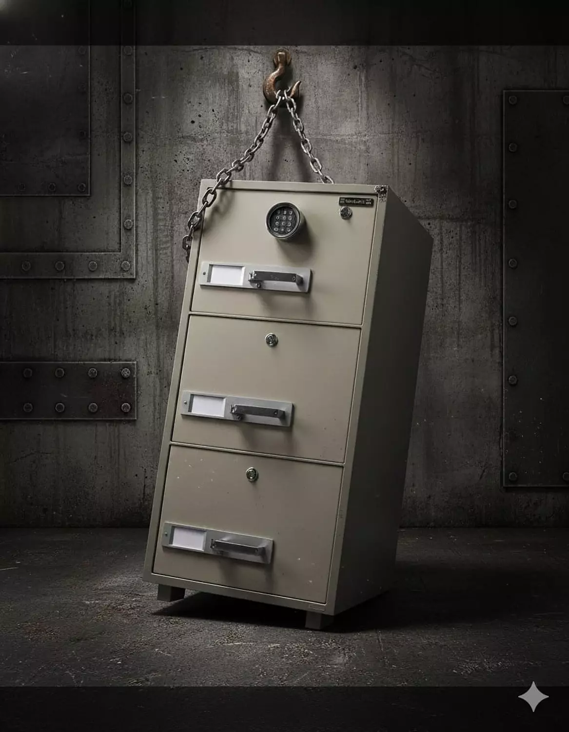 Korean fully armored filing safe with 3 drawers – DSF680/3ED image