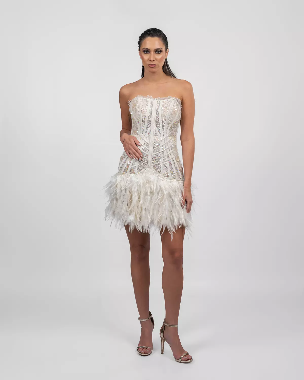 Lustrous Pearl White Dress hover image