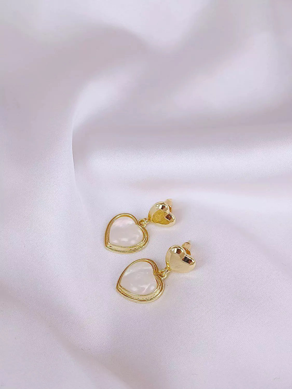 Gold Plated White Stone - Earring 1