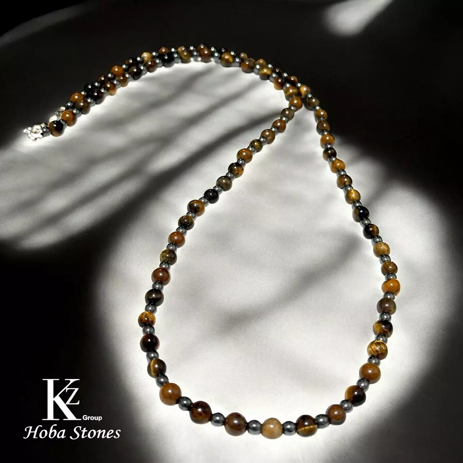 Necklace Tiger eye with Hematite  hover image