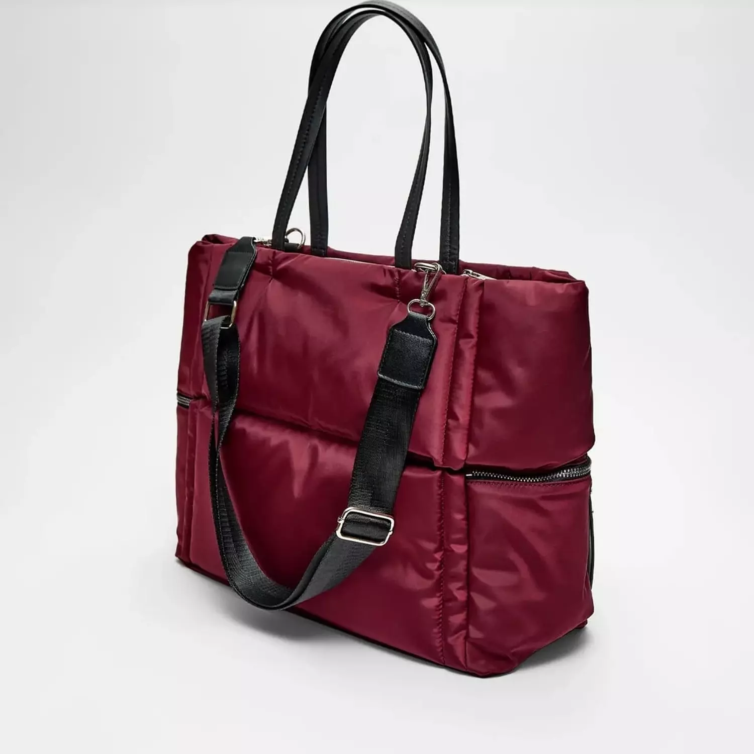 Burgandy Waterproof bag with strap hand 3