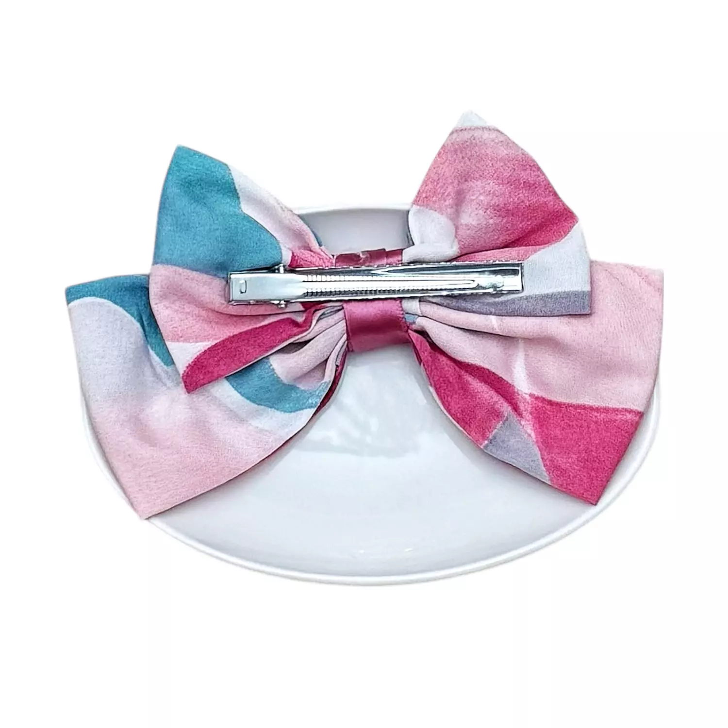 Pink Tropical Bowtie Hair Clip 1