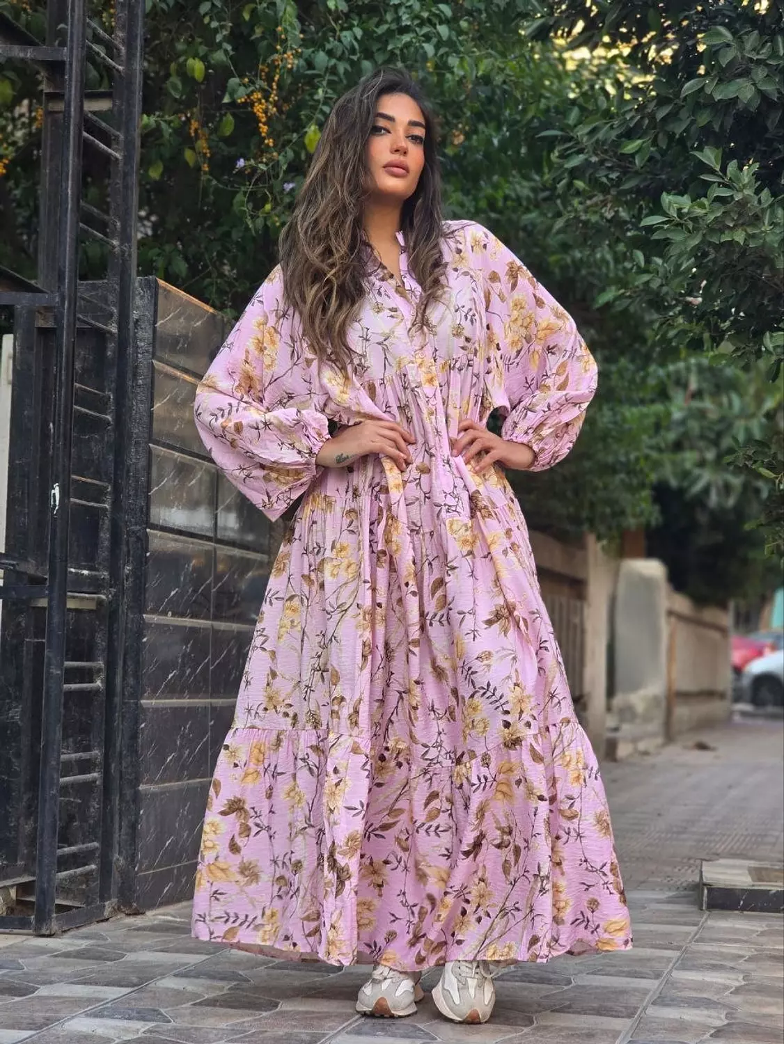 Pink floral dress  5