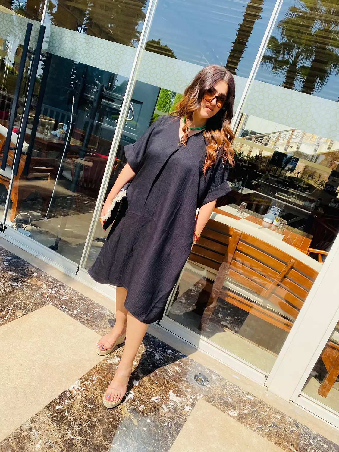 black oversized dress image