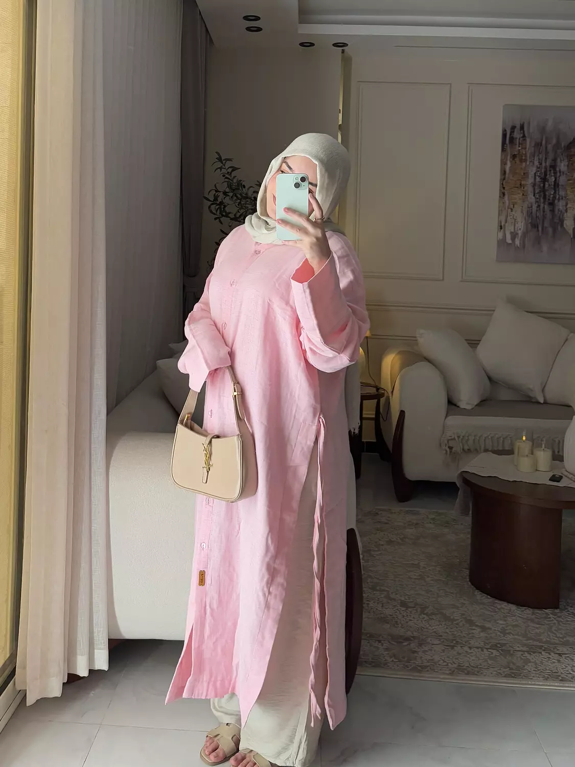 Lina Shirt Dress in Pink 4