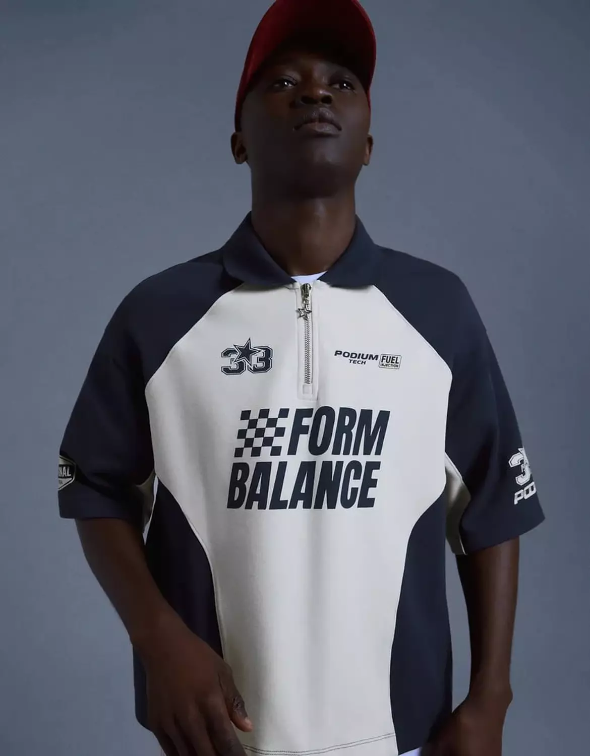 BERSHKA INTERLOCK RACING POLO SHIRT 2