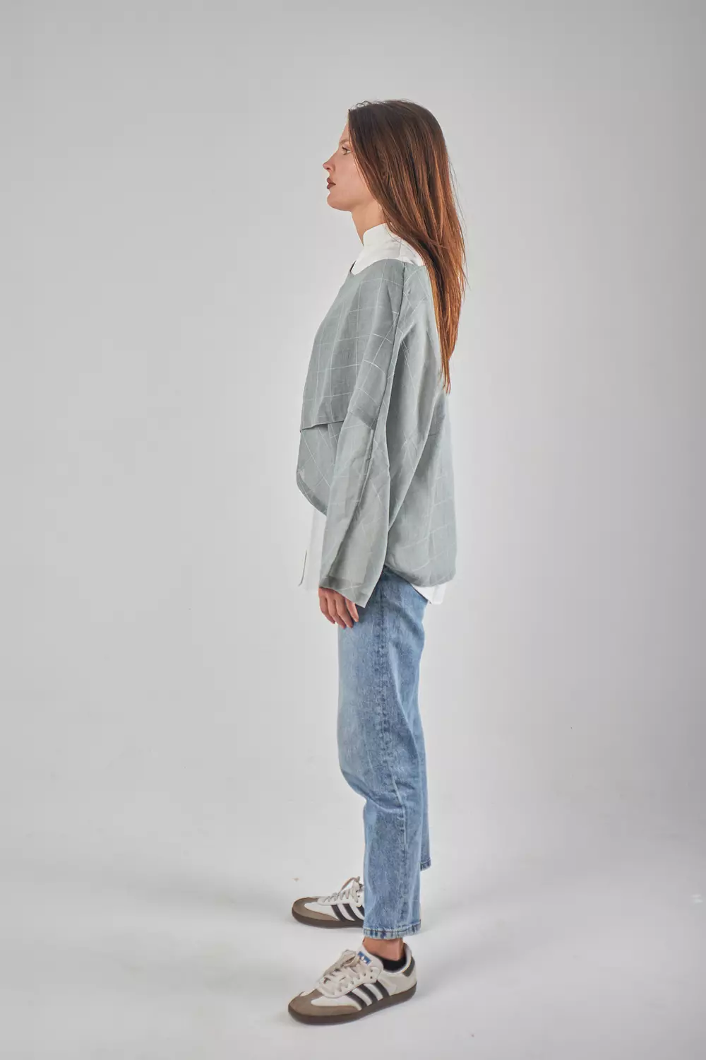 Mint Cropped Mesh Linen Top 5