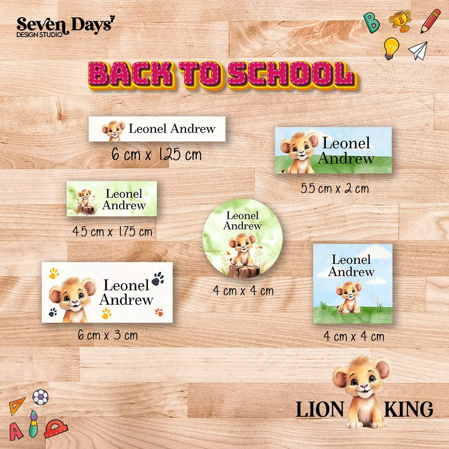 Lion School Labels  image