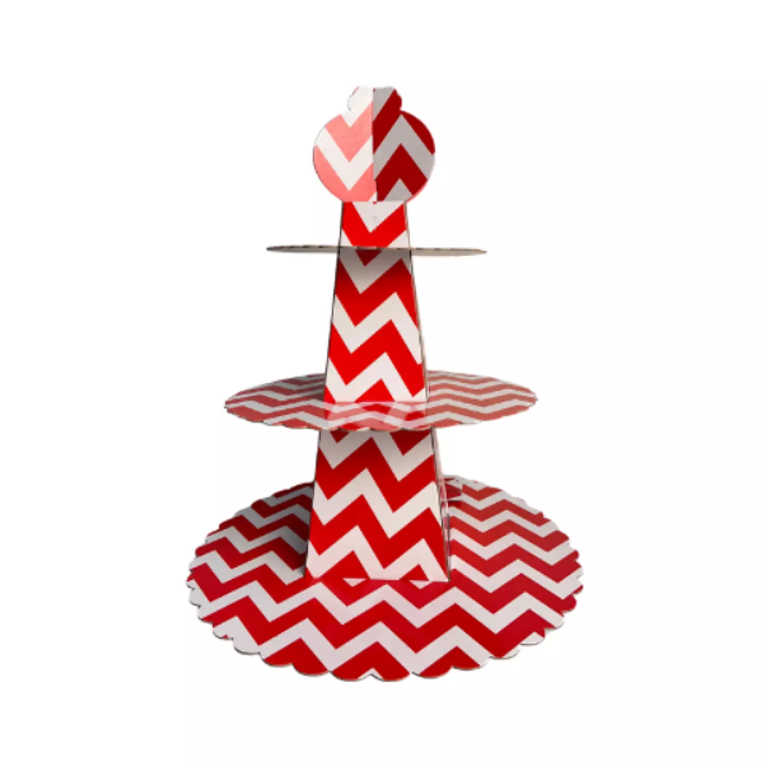 Red & White Zigzag Cupcake Stand image