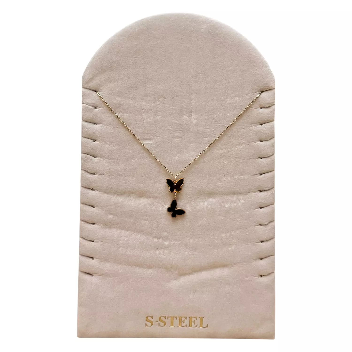 Double Butterfly Stainless Steel Necklace 1