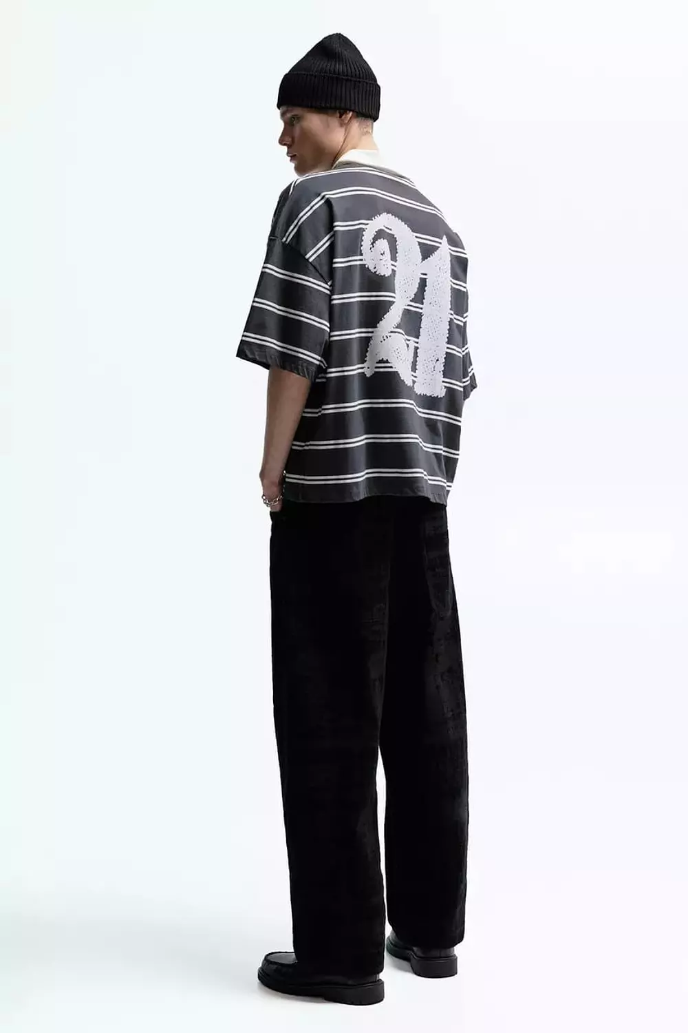 PULL&BEAR 21 SAVAGE STRIPED POLO T-SHIRT 6