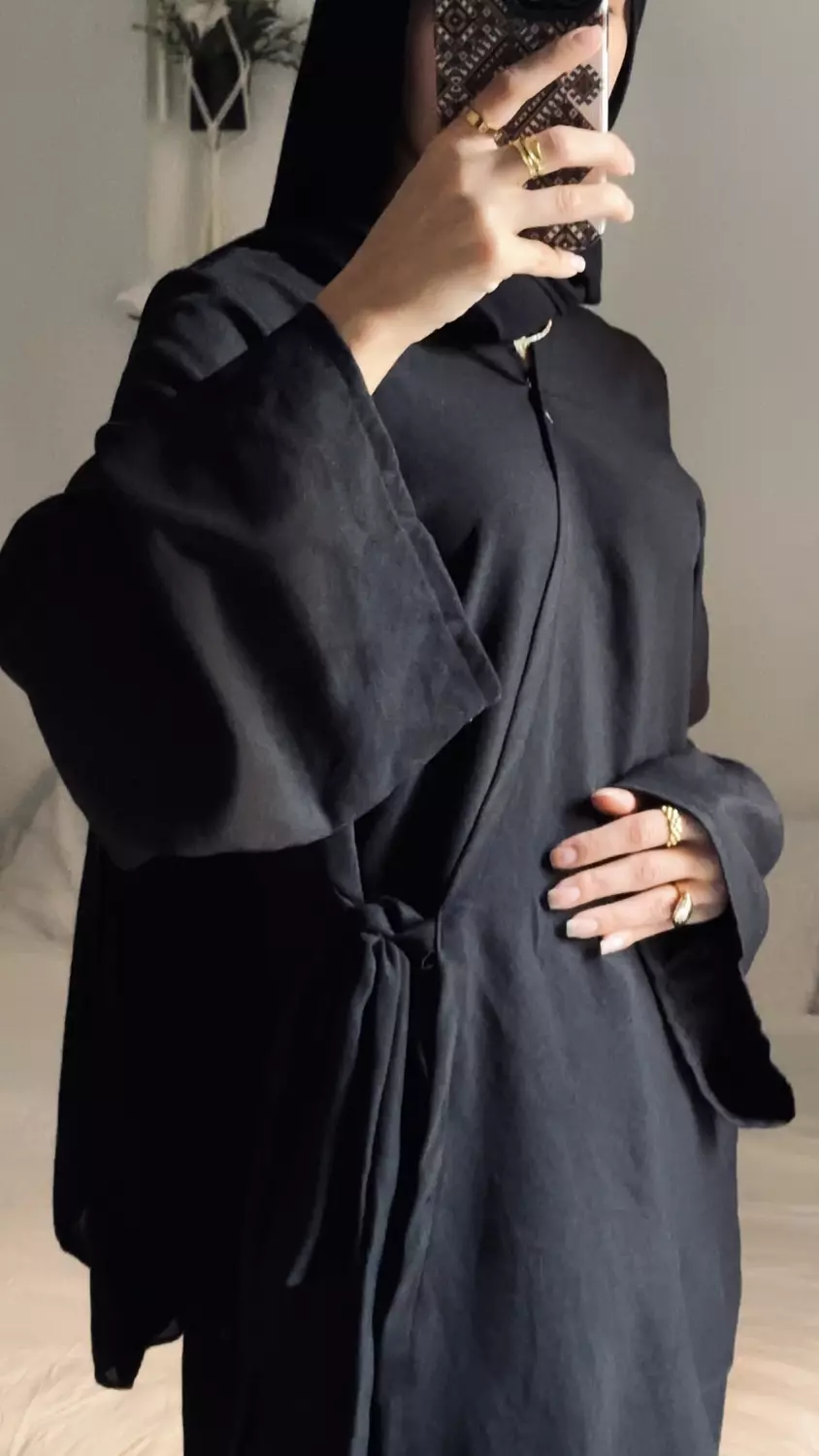 Wrap linen set in Black 1