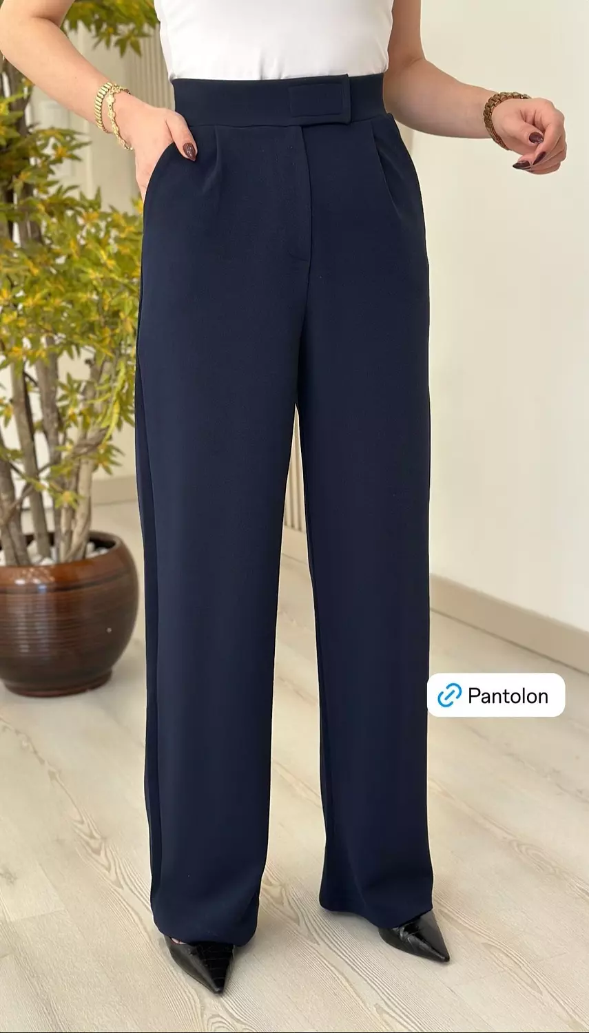 Navy Blue Classic Stitch Pants  image