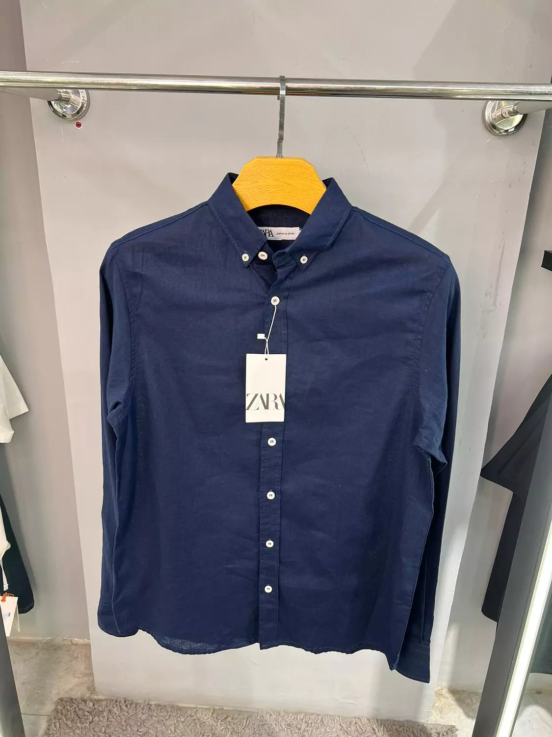 ZARA MID NIGHT BLUE LINEN  SHIRT / 1173 image