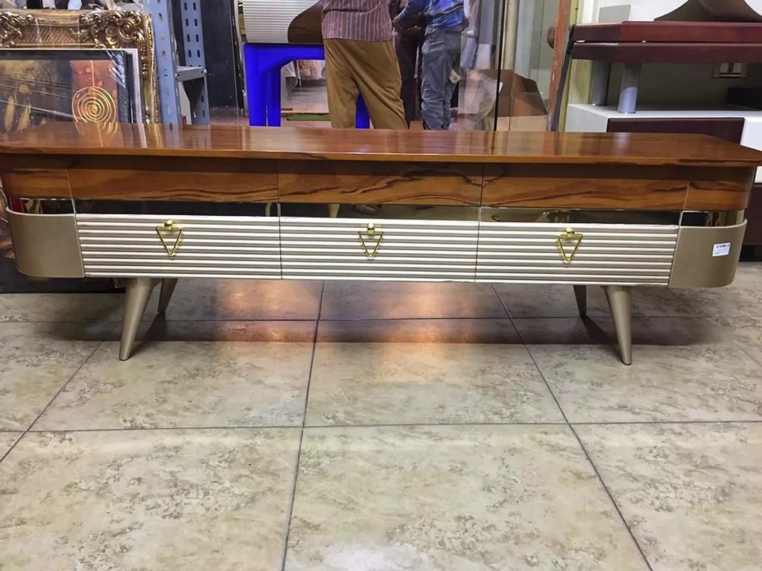 lcd #S17 ترابيزه شاشه استنلس 3 درج لون افريقي * شمبين image