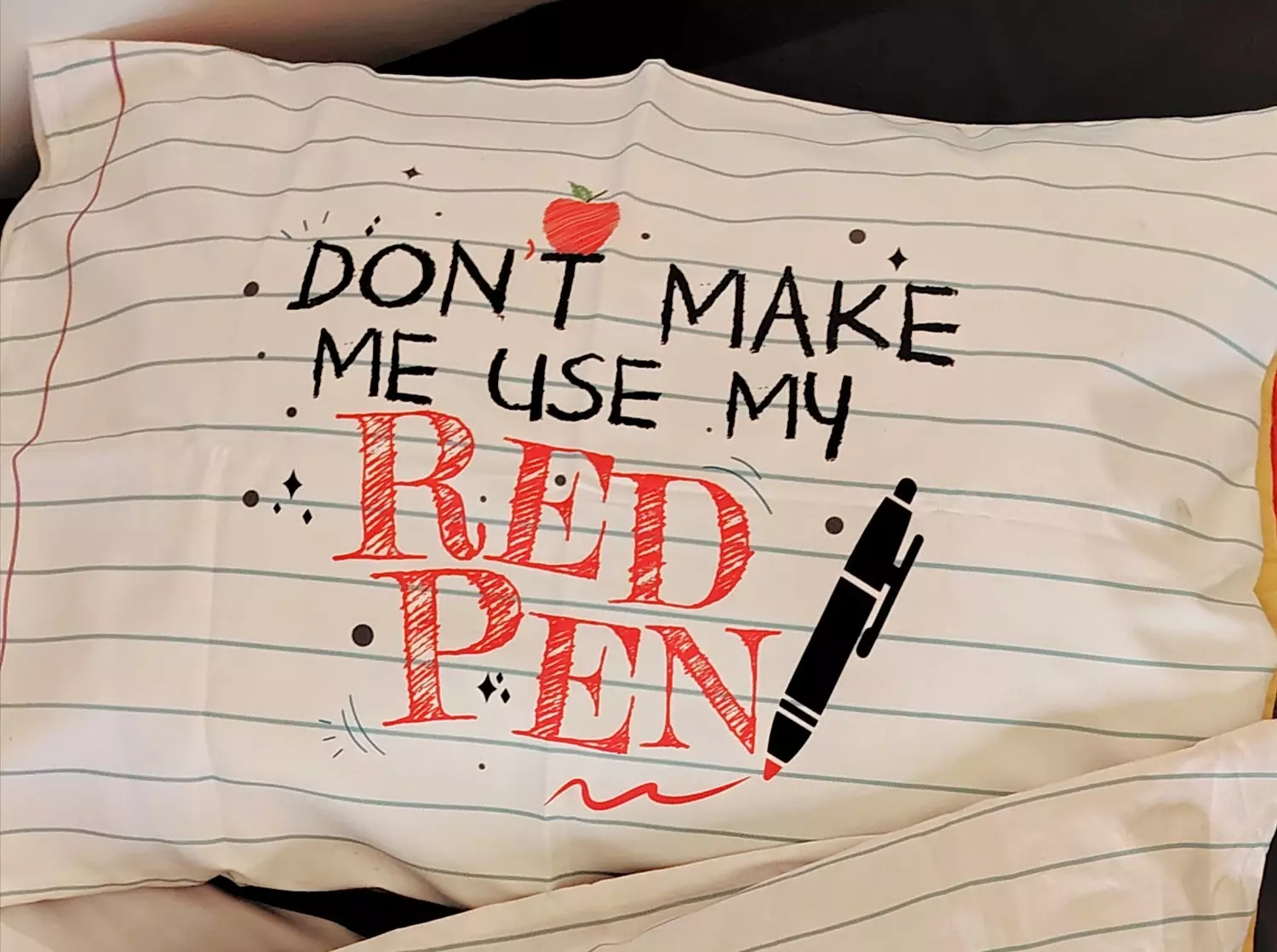 My red pen teacher pillow case image