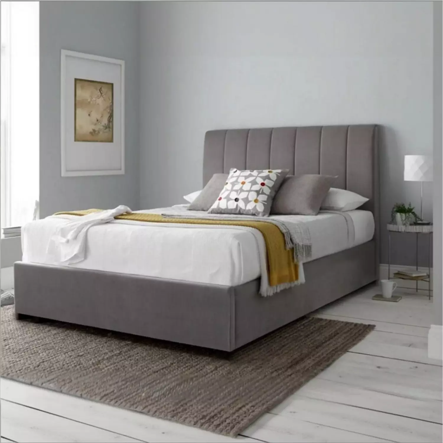 MDF and Velvet Fabric Single Bed 120×195 image