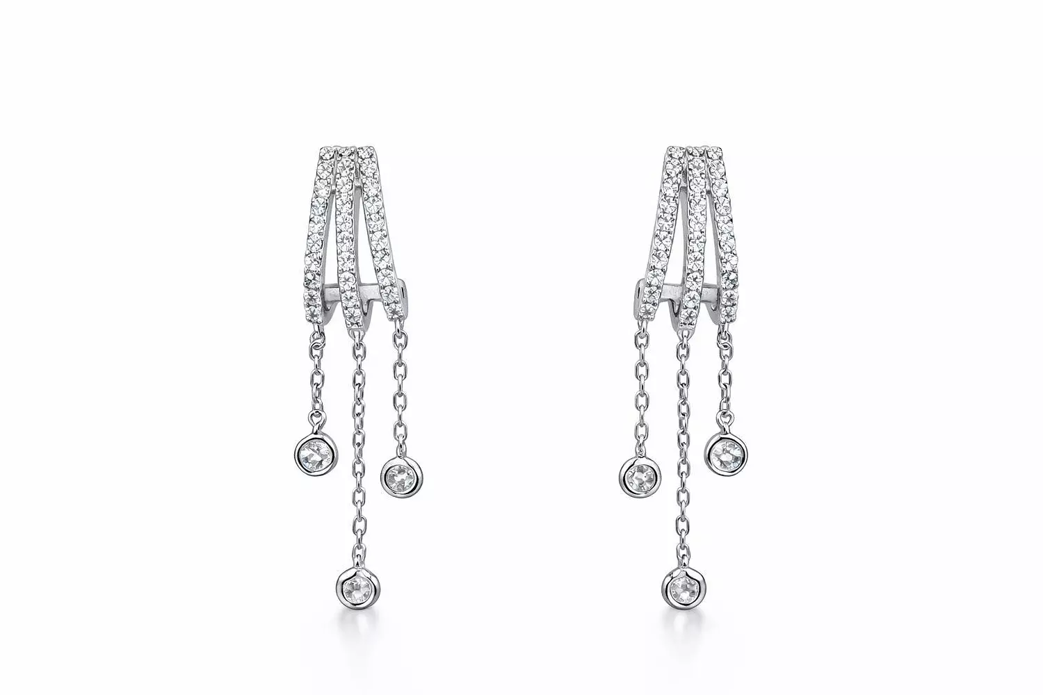 Silver Earrings Daimond 1