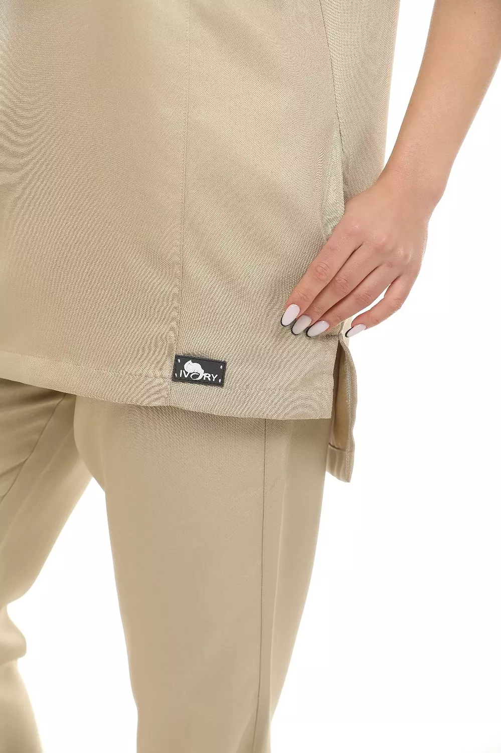 Beige Half Collar Scrub 5