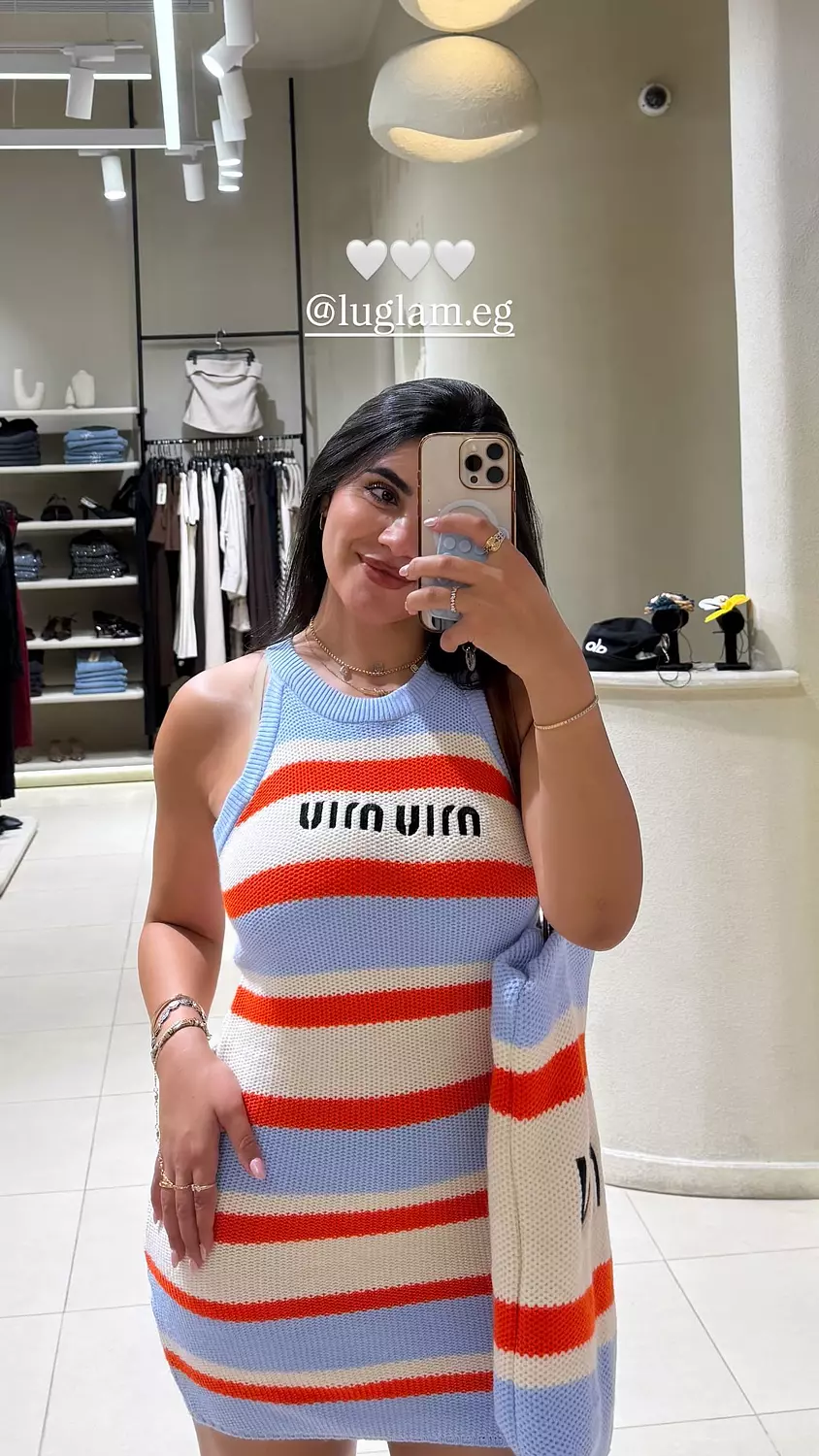 Miu Miu Striped Dress with Bag hover image