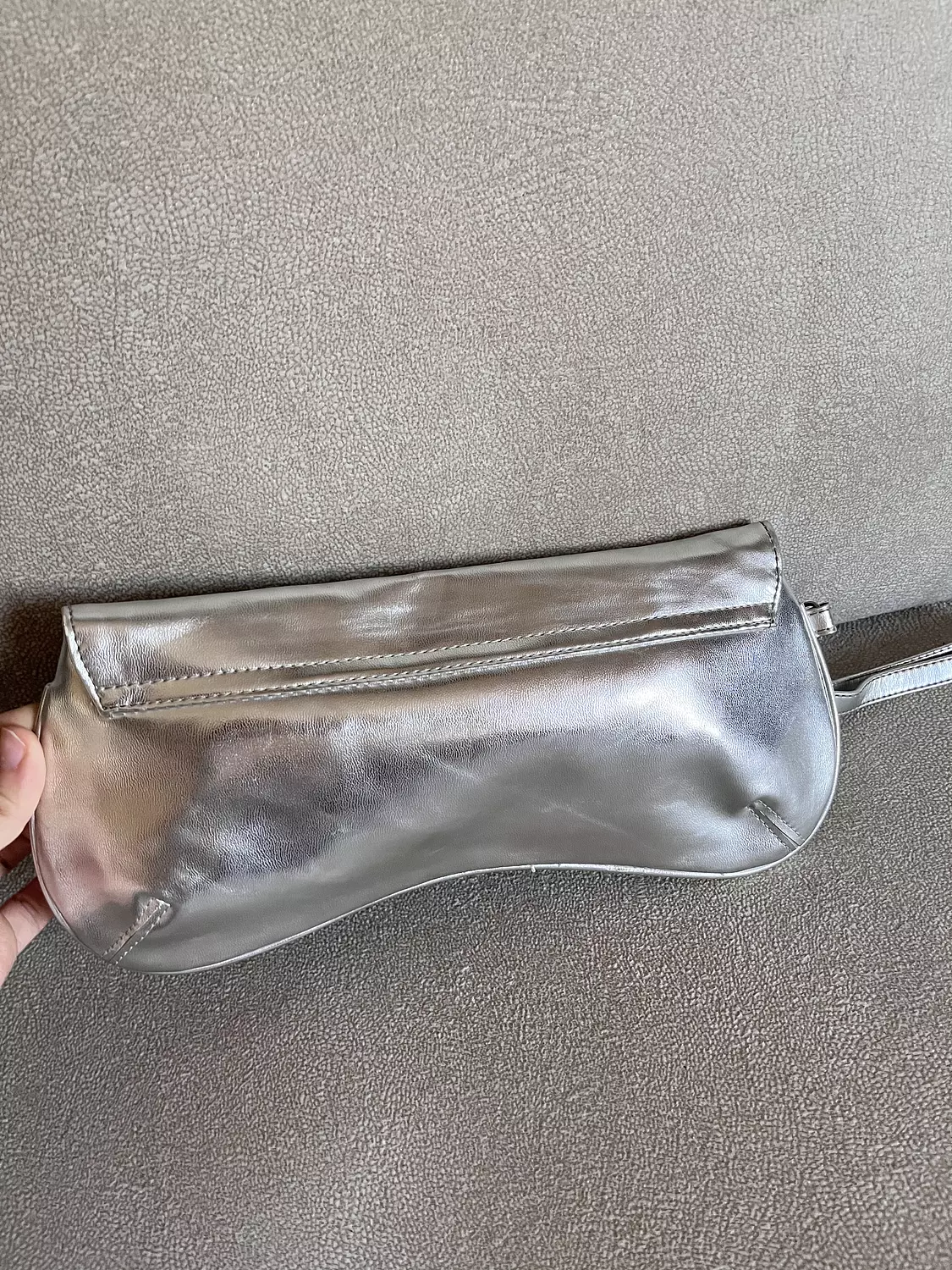 Metallic silver clutch 3