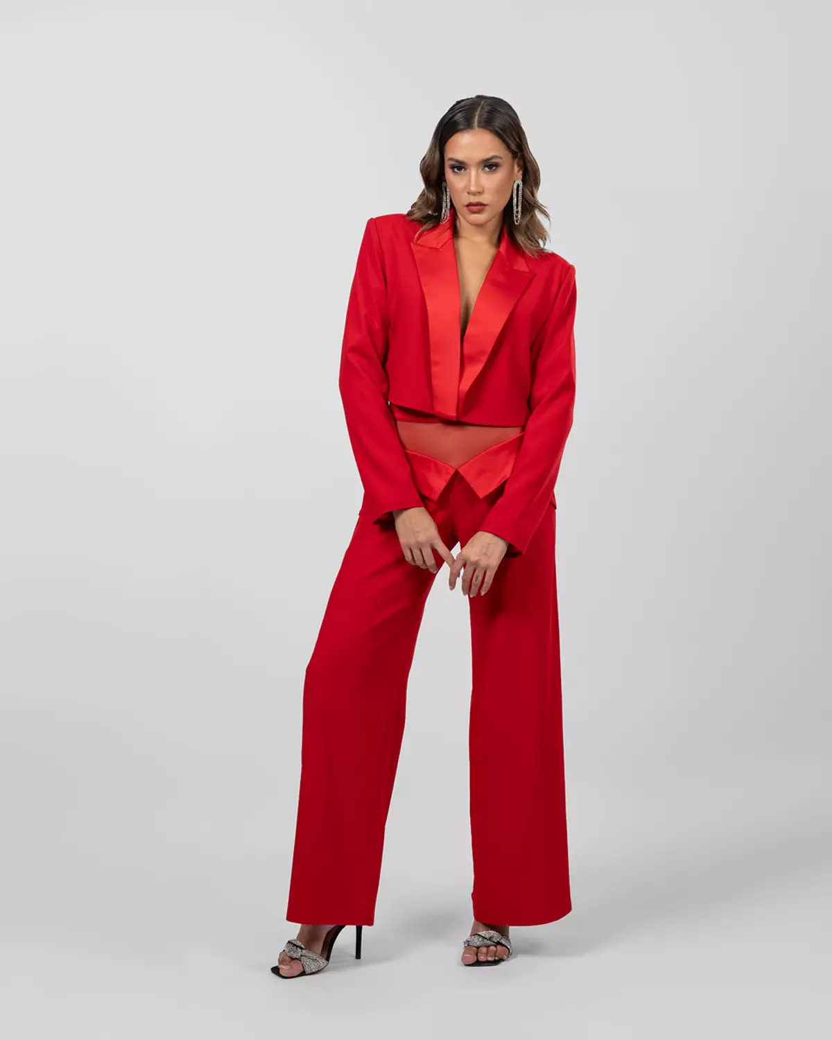 Red cropped blazer  6