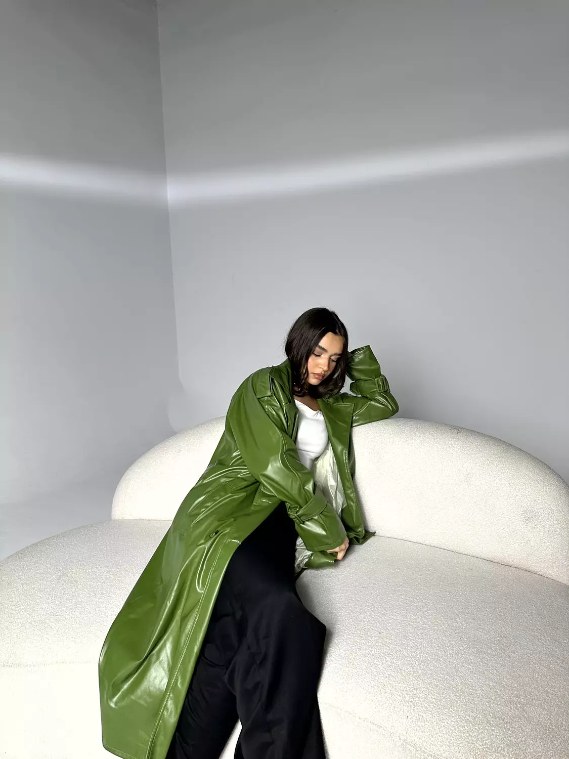 Avocado Leather coat 1
