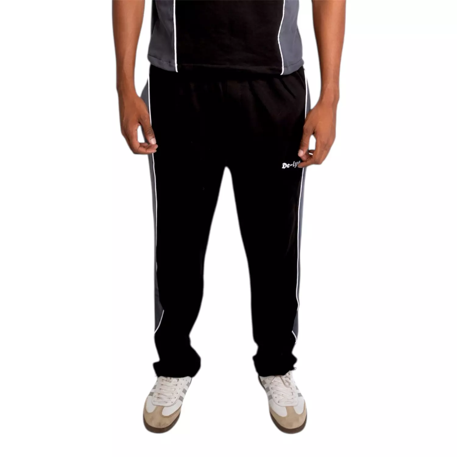 De-lys pants Black & Grey with white stripe 4