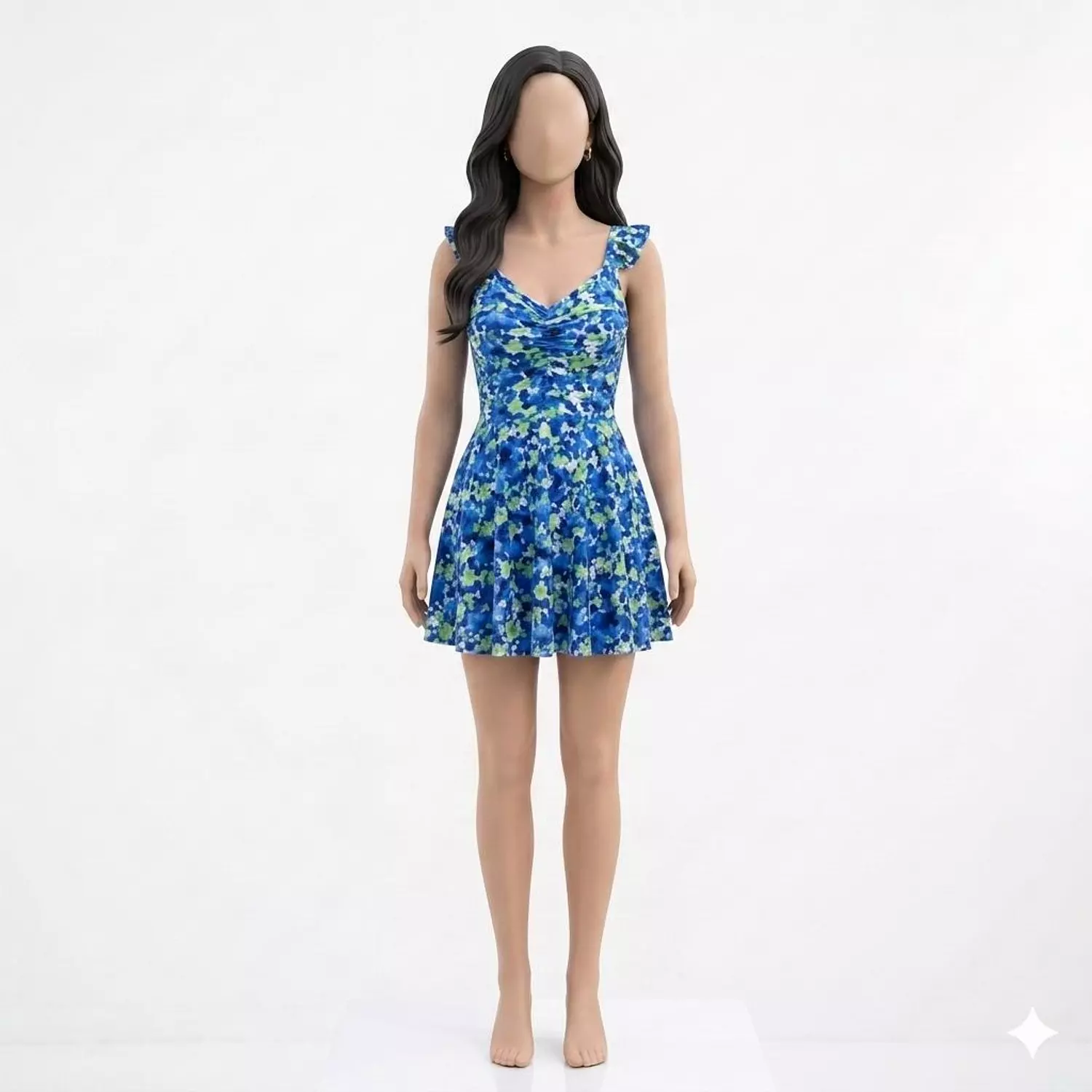 Mini Dress With Shoulder ties Mayo image