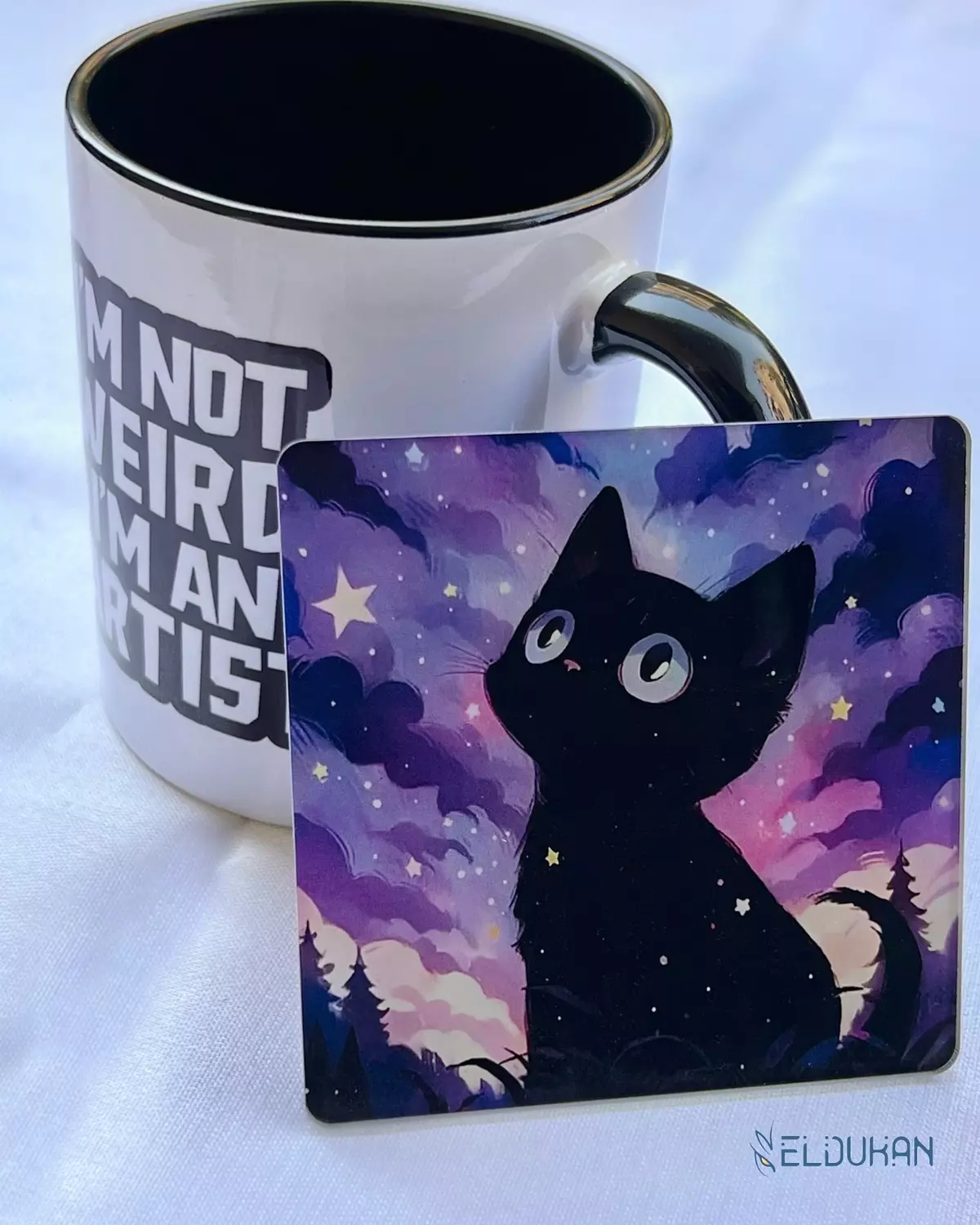 Black cat Acrylic coaster 2