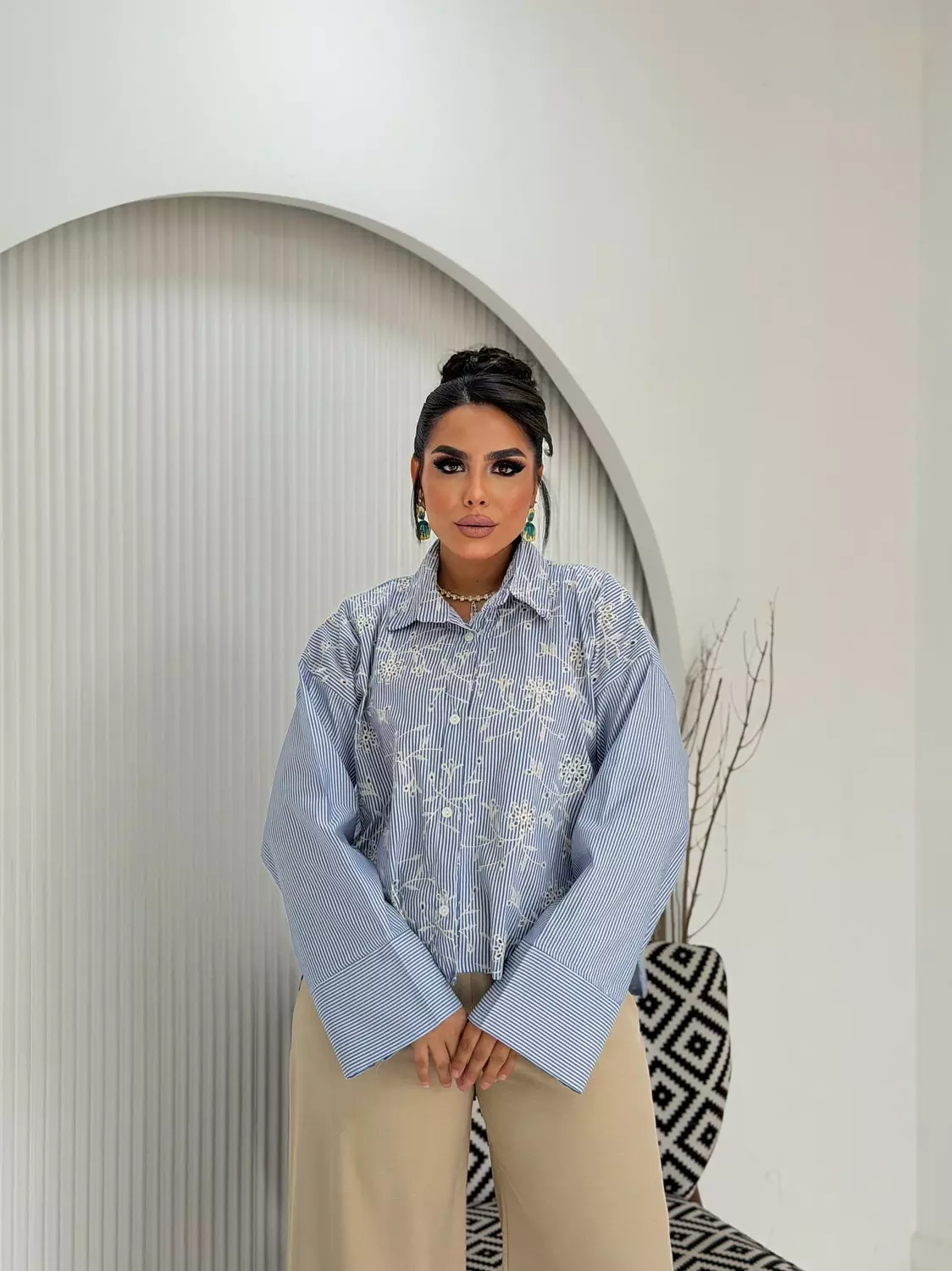 Floral Embroidered Shirt image
