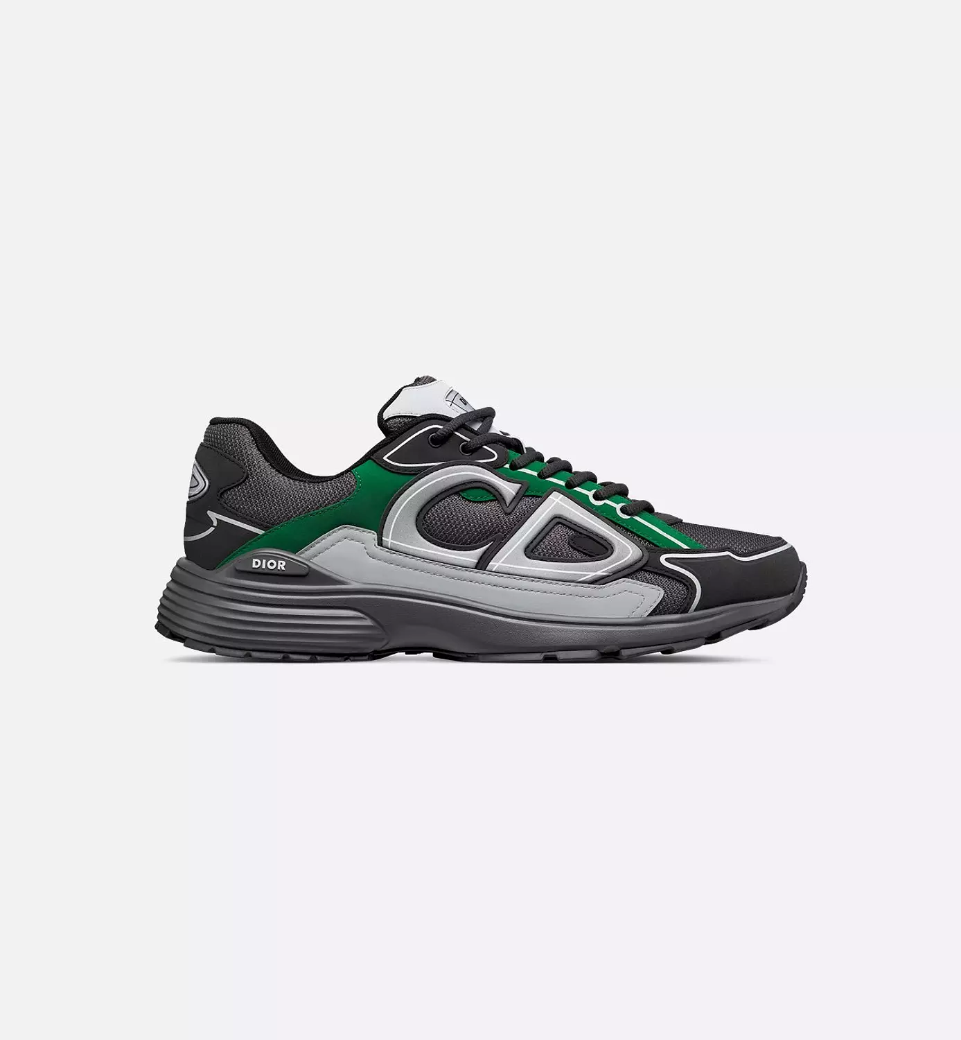 B30 Sneaker Deep Gray Mesh with Green, Black and Gray Technical Fabric image